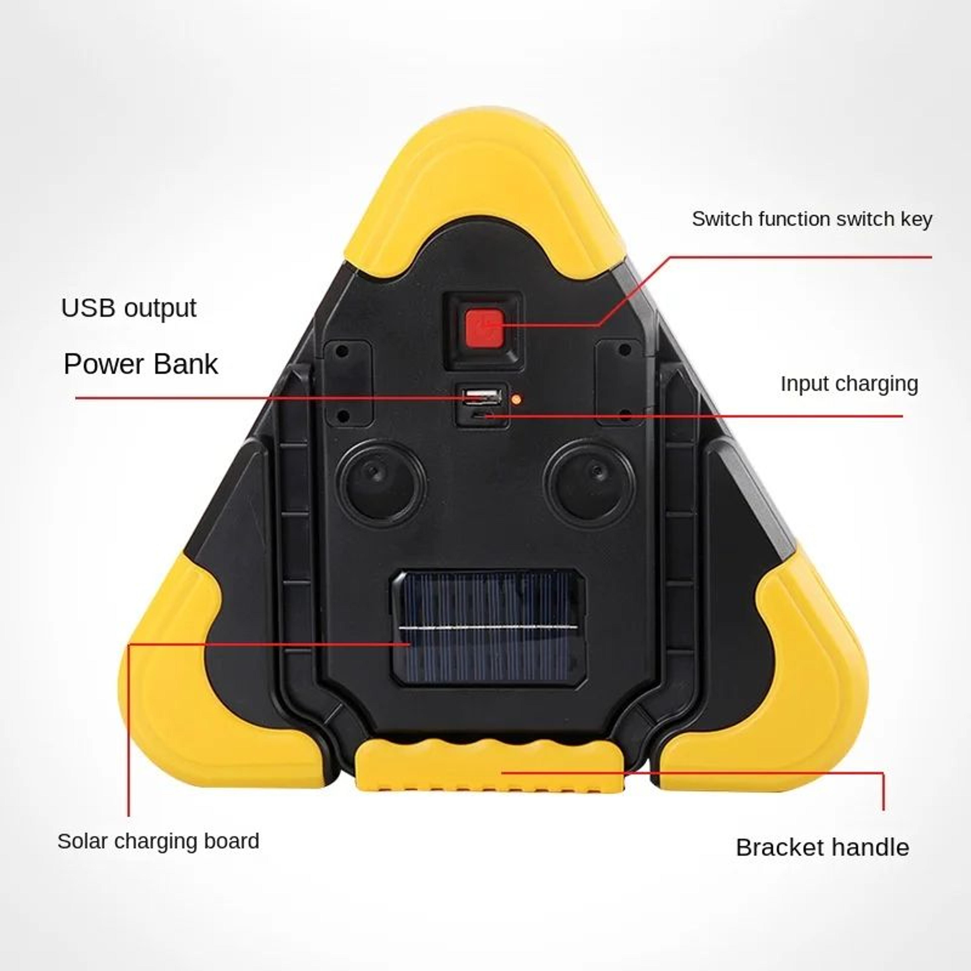 3 In 1 Solar Emergency Triangular Warning And Camping Light 5