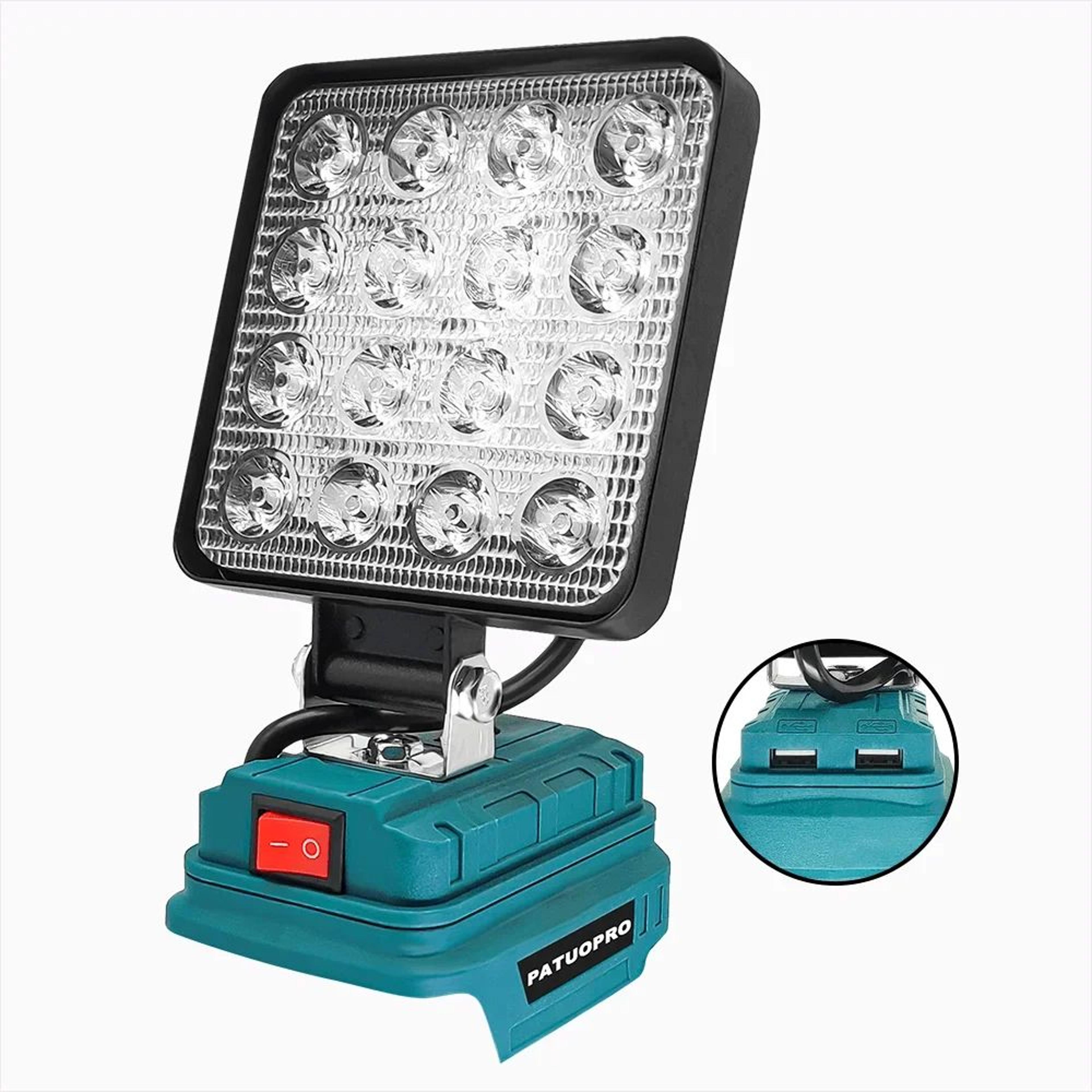 patuopro 16 led cordless rechargeable work light for makita 18v battery