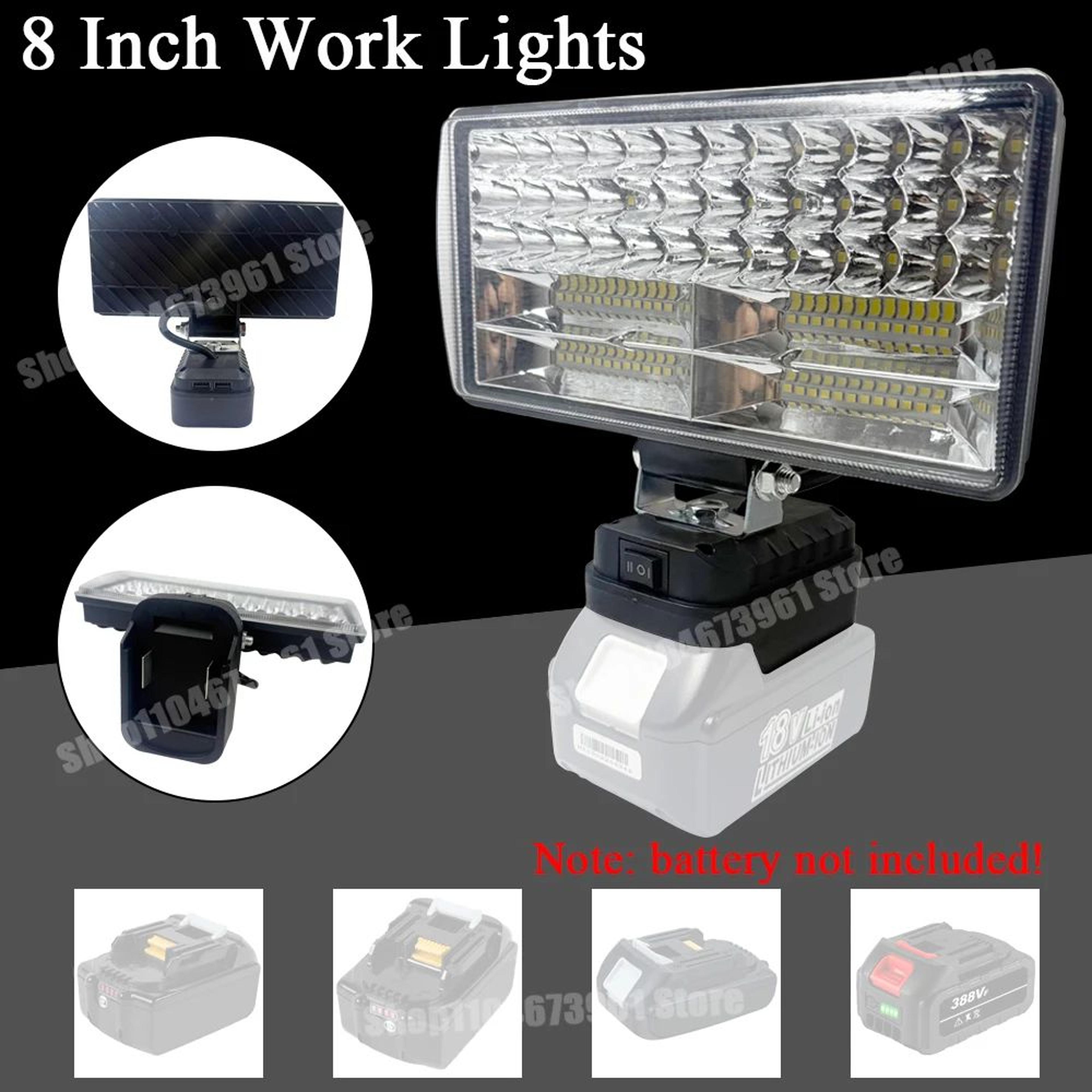 8 Inch LED Work Light For Makita 18V Battery With USB Power Bank 0