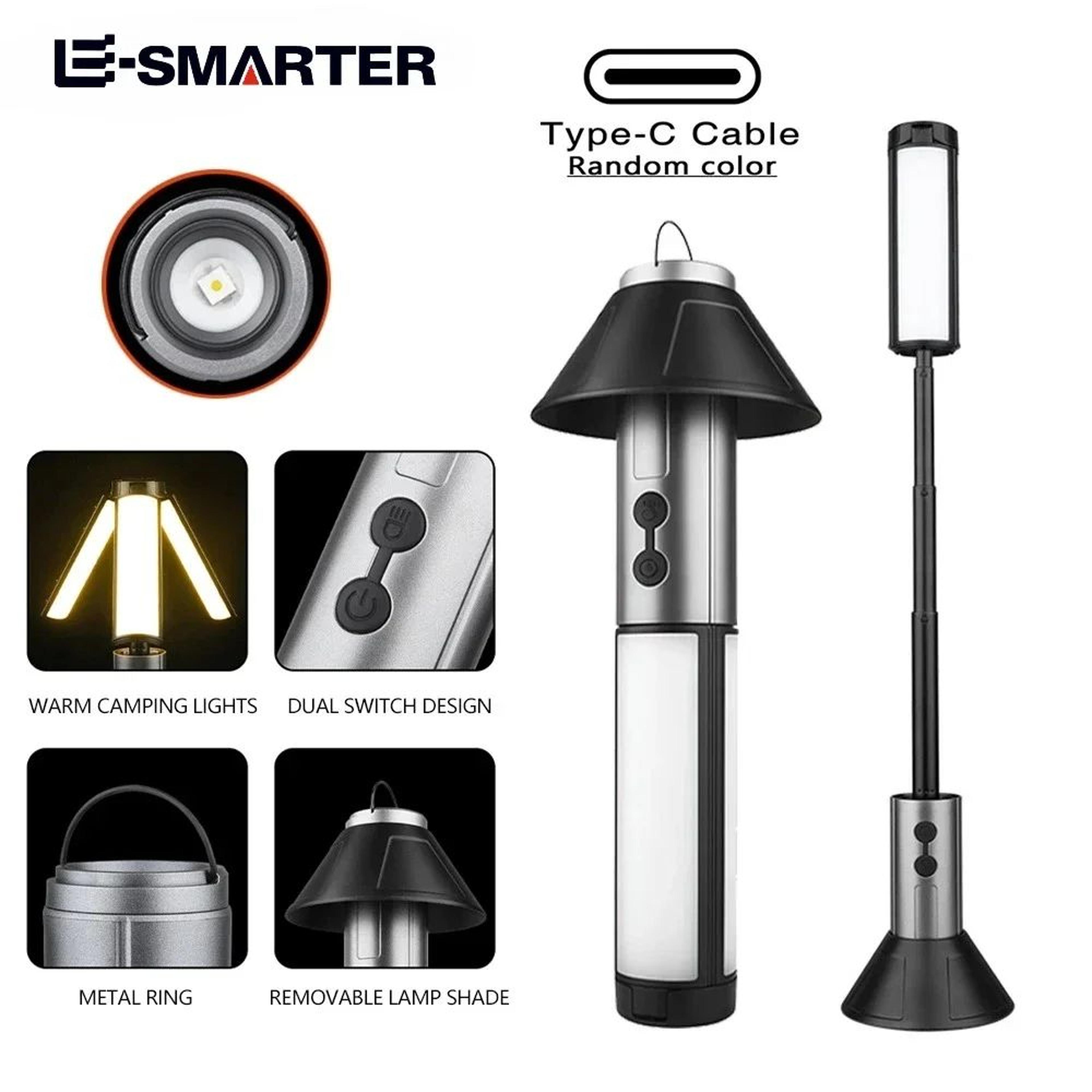 rechargeable telescopic 2 in 1 camping lantern and flashlight