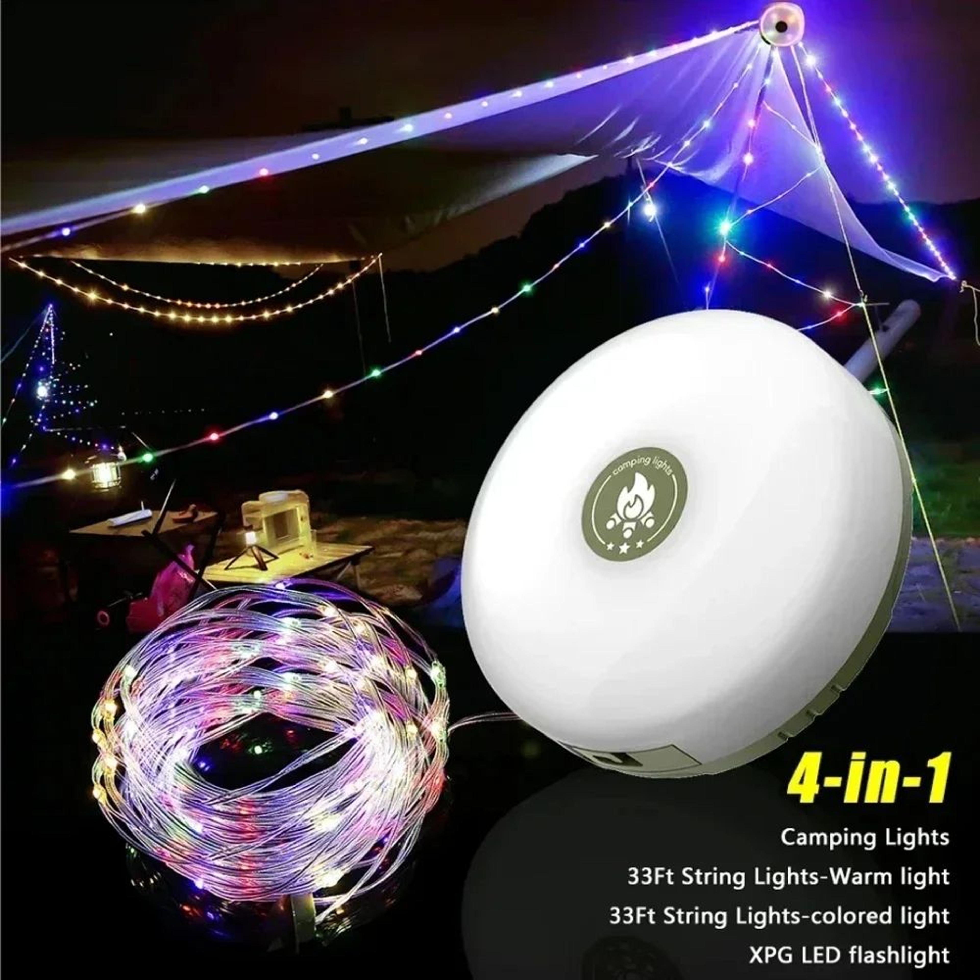 USB Rechargeable Retractable Camping String Light 1