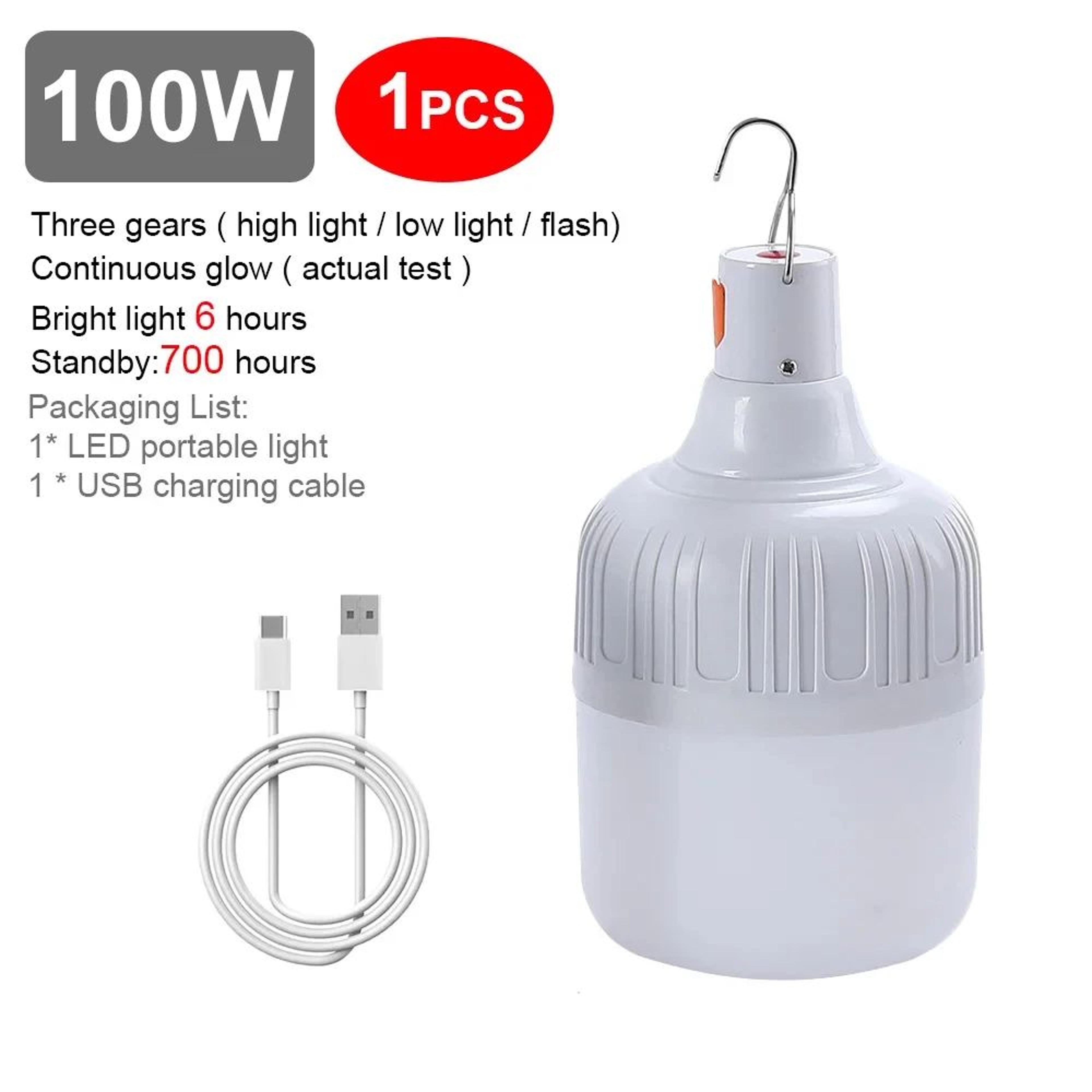 USB Rechargeable LED Camping Bulb With Hanging Design 10