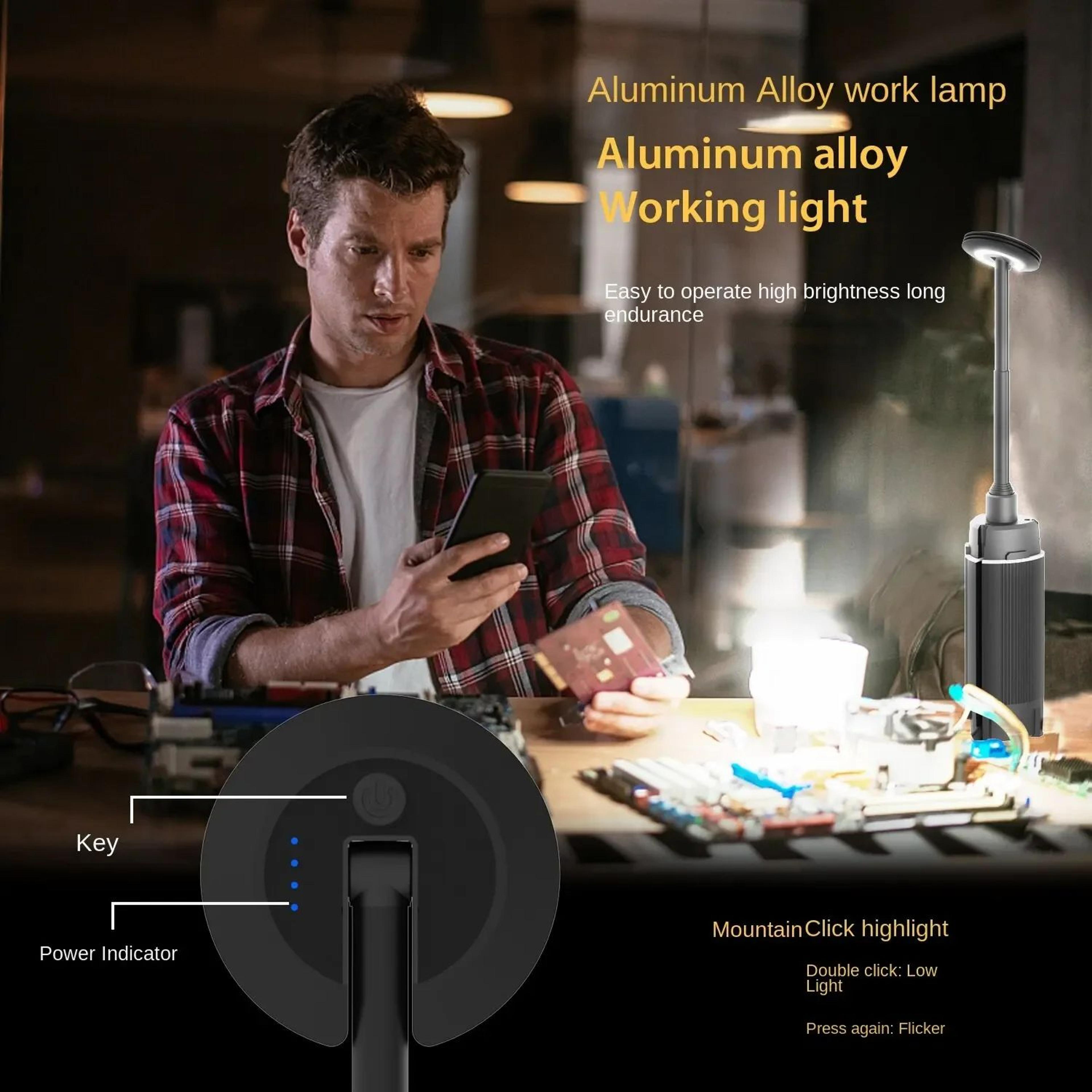 Portable Telescopic Rechargeable LED Camping Work Light 2