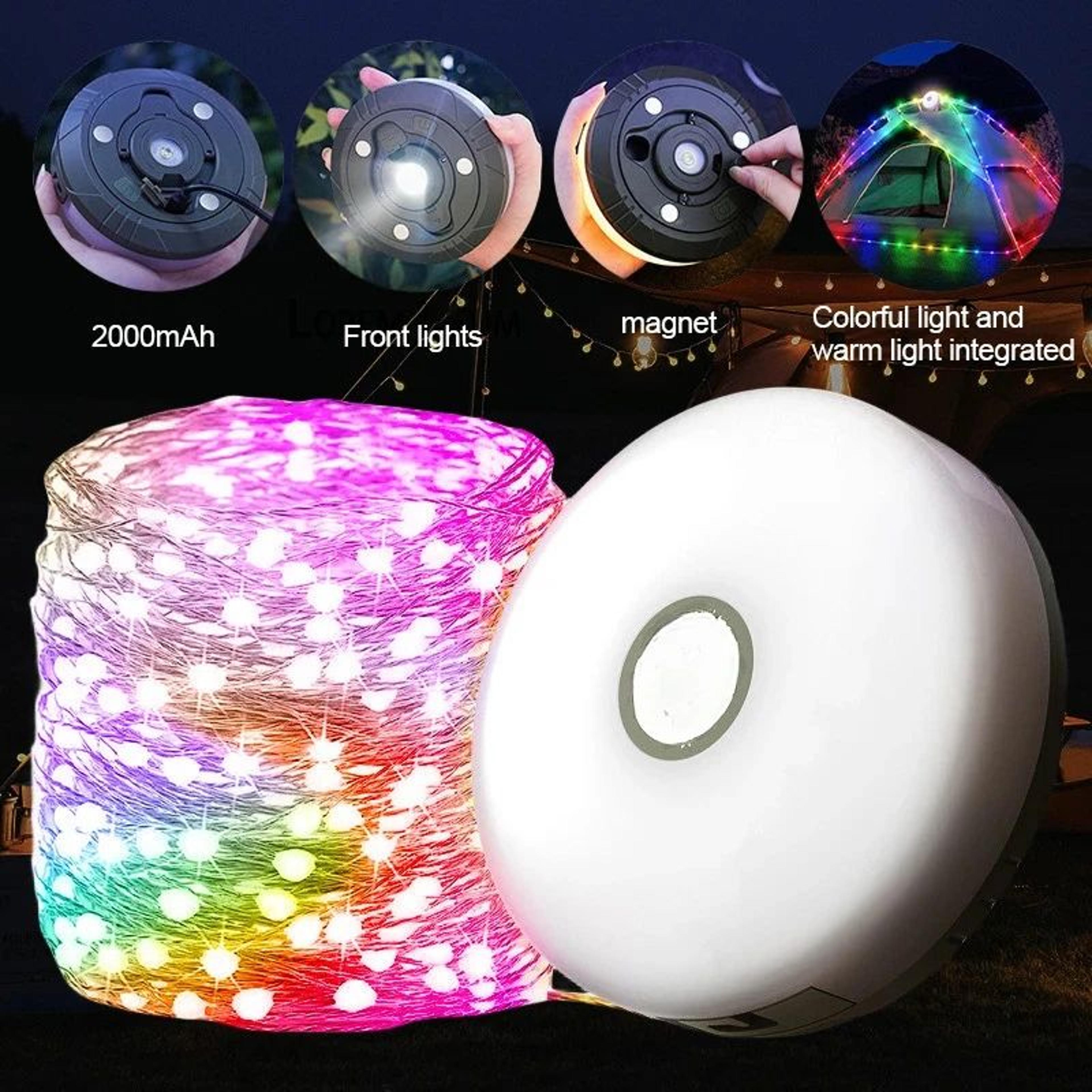 Retractable LED Camping Garland String Light For Tent And Party Decor 4