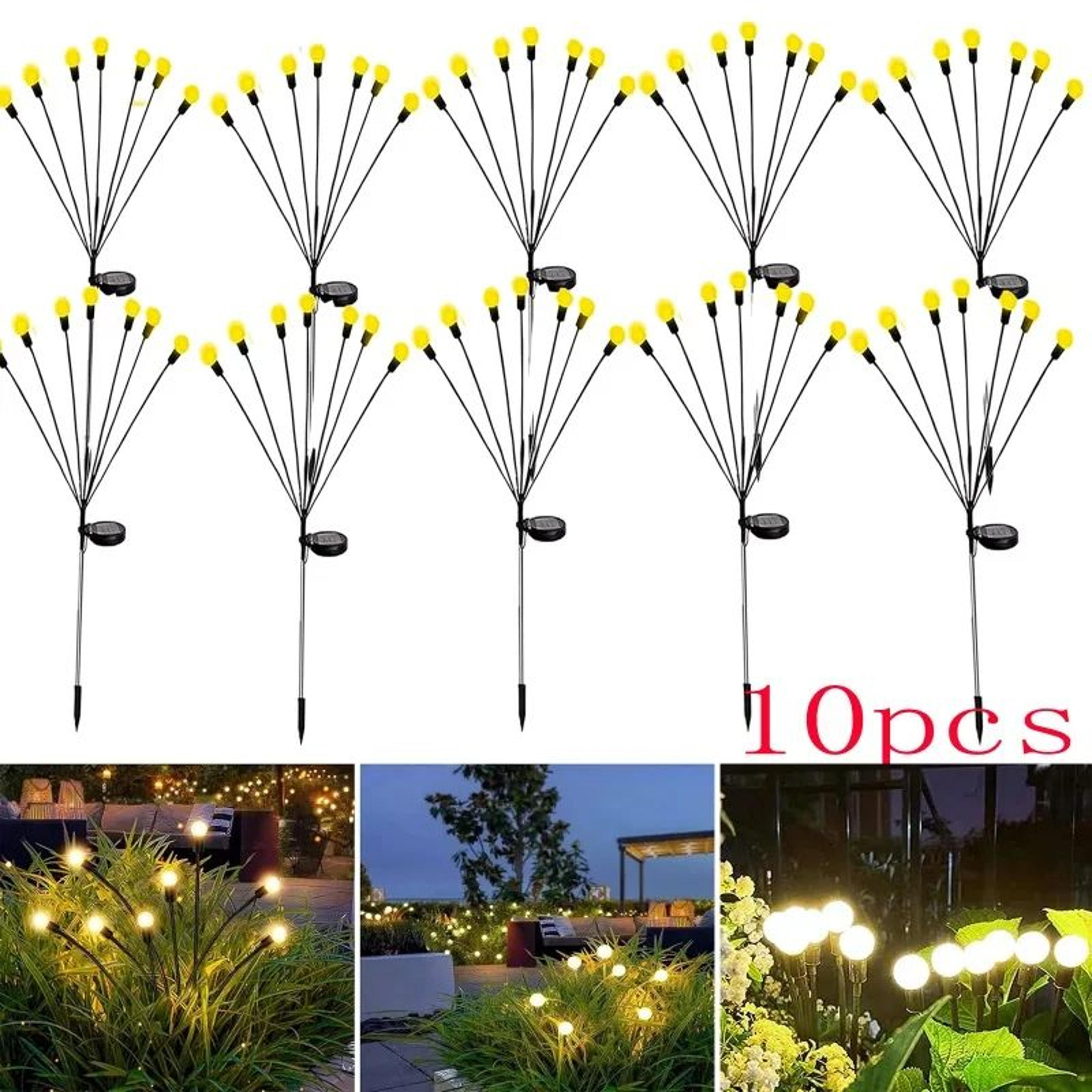 solar firefly garden lights for courtyard and lawn decoration