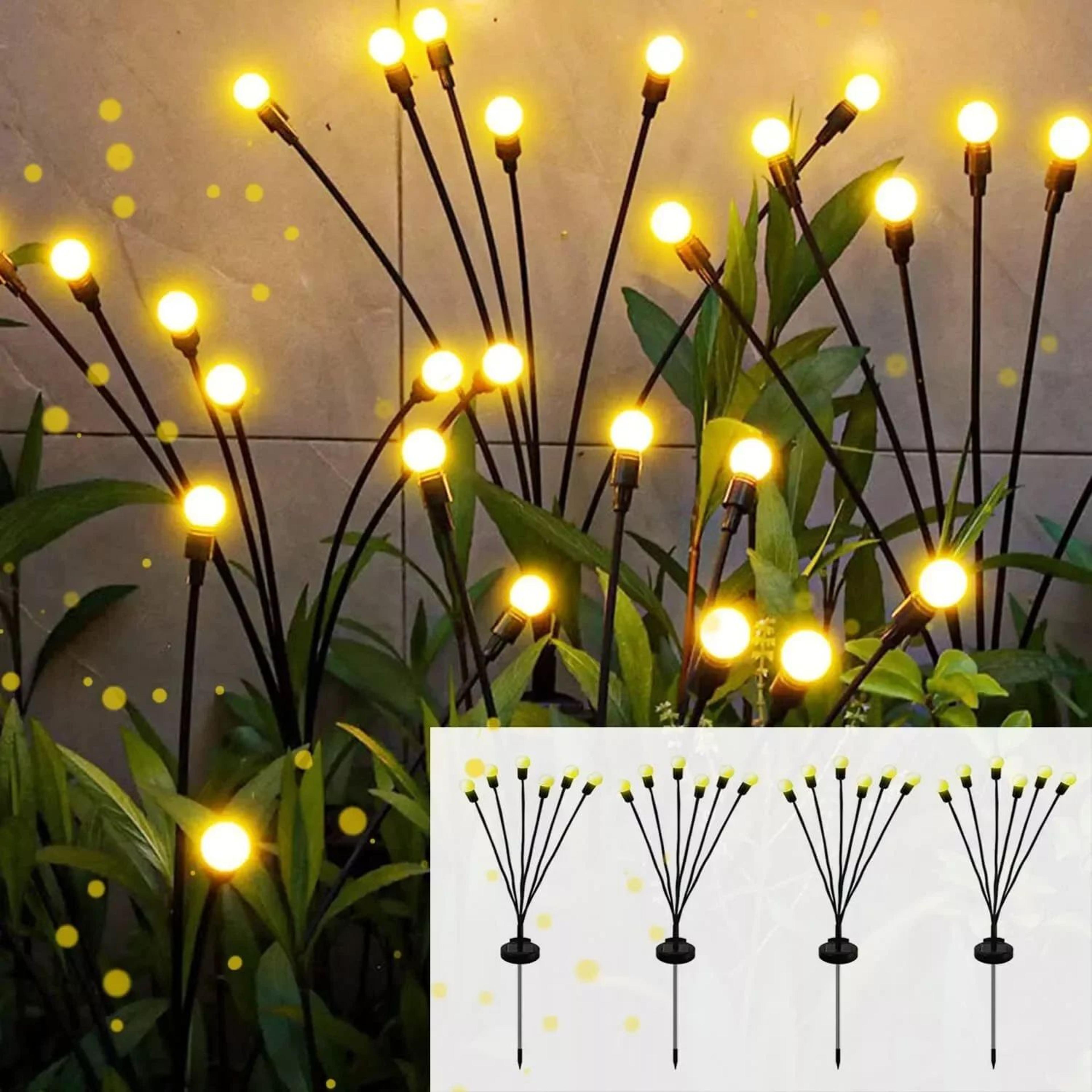 10 LED Solar Swaying Firefly Garden Light For Outdoor Decor 2