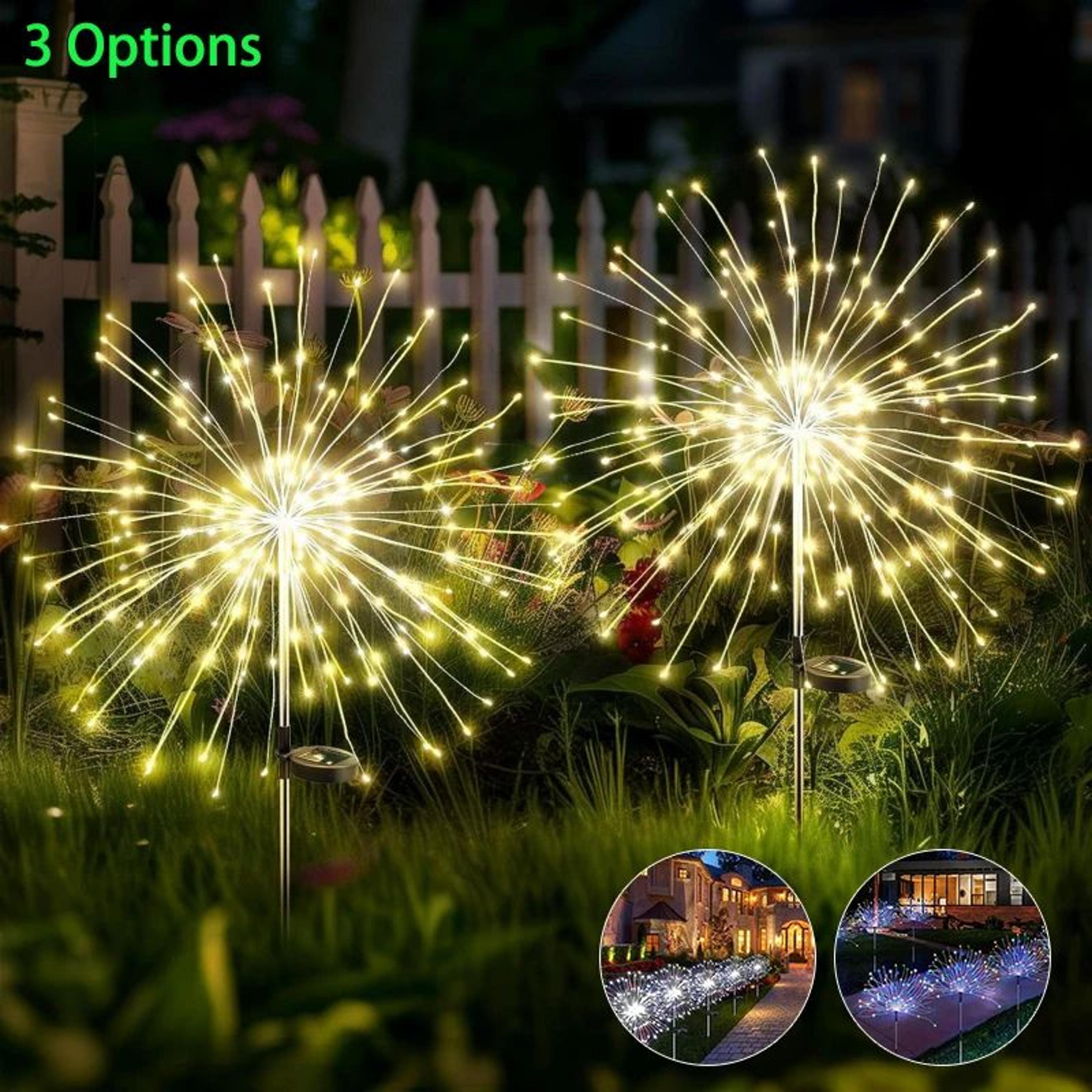 200 led solar firework copper wire garden lights