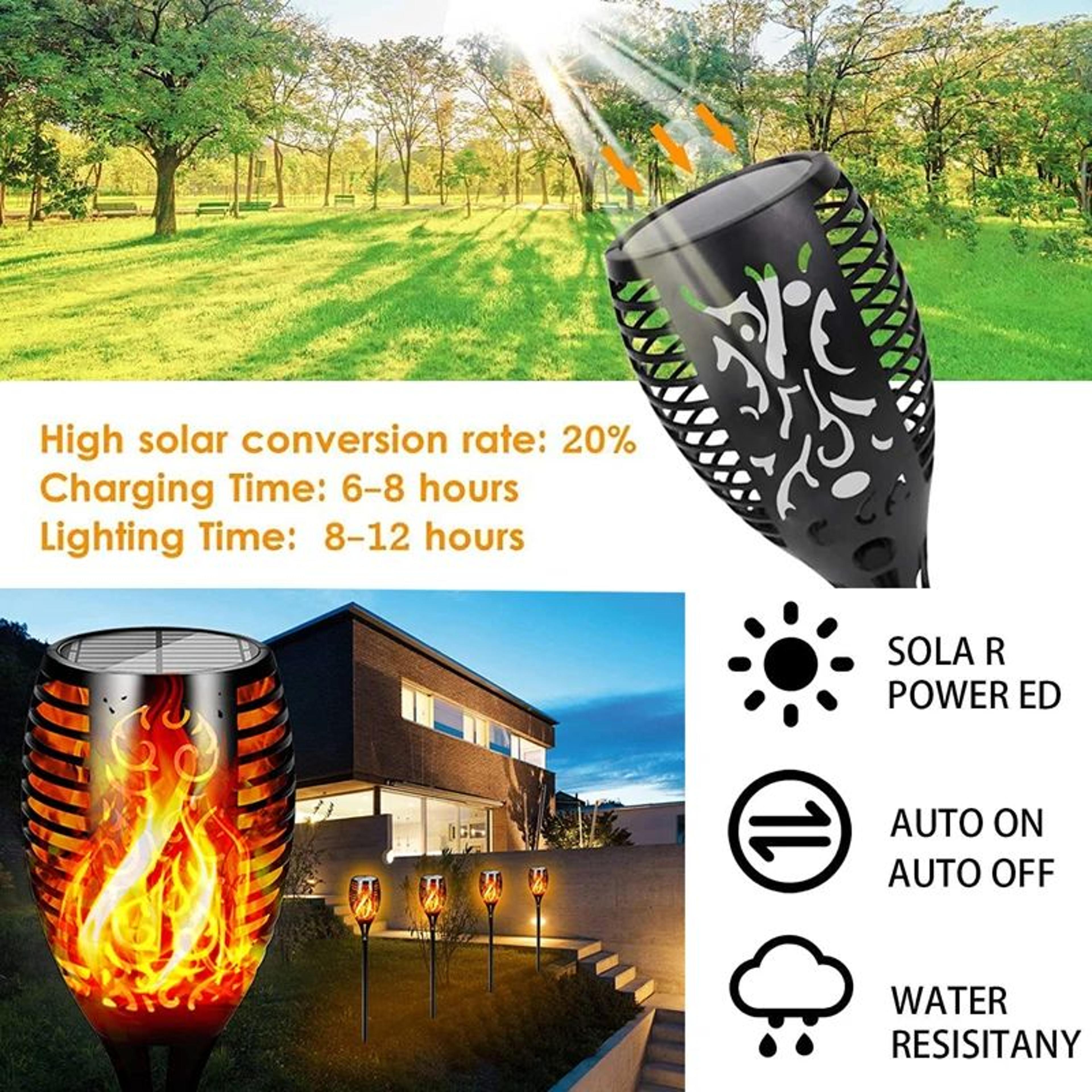 96 LED Solar Flickering Flame Torch Garden Light 1
