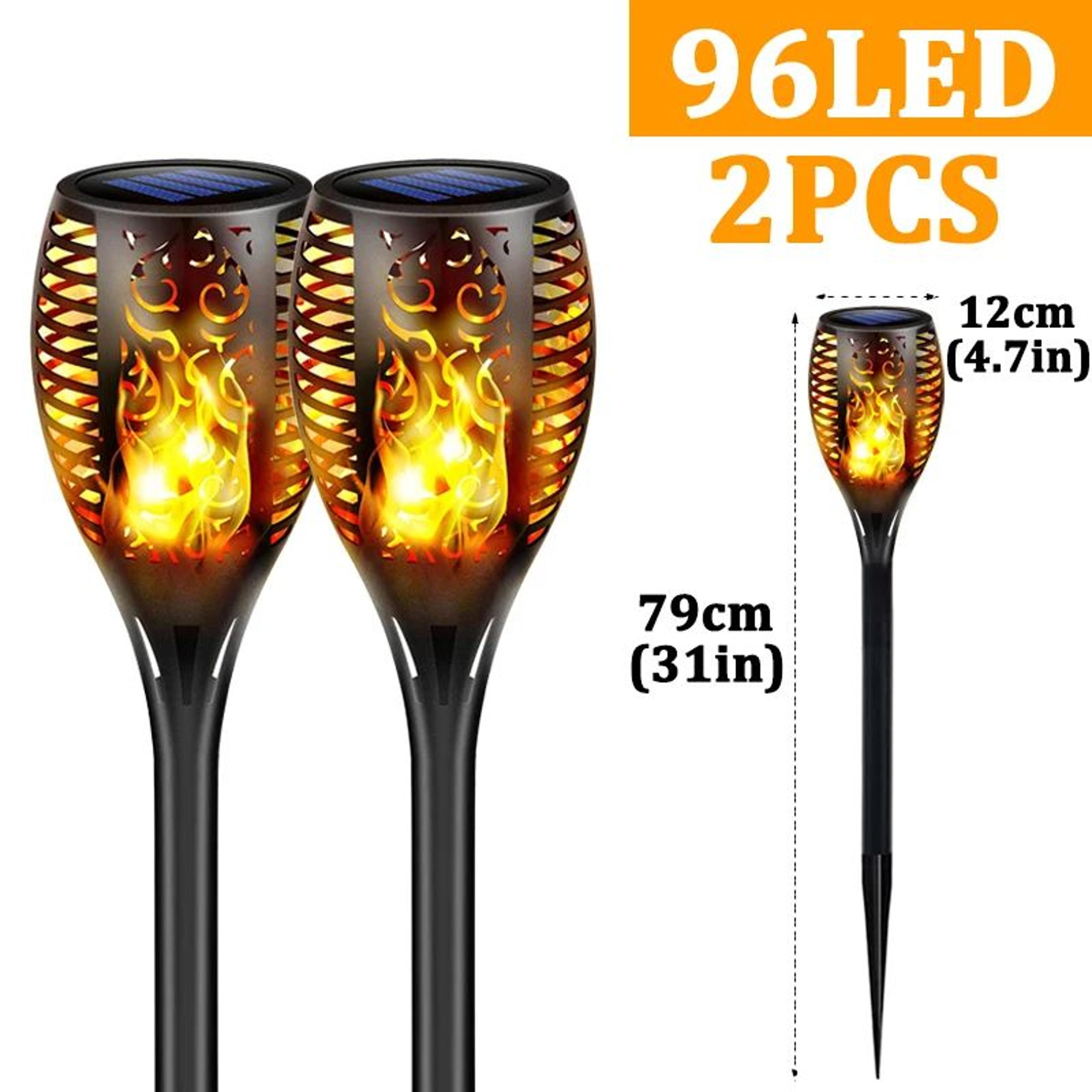 96 LED Solar Flickering Flame Torch Garden Light 6