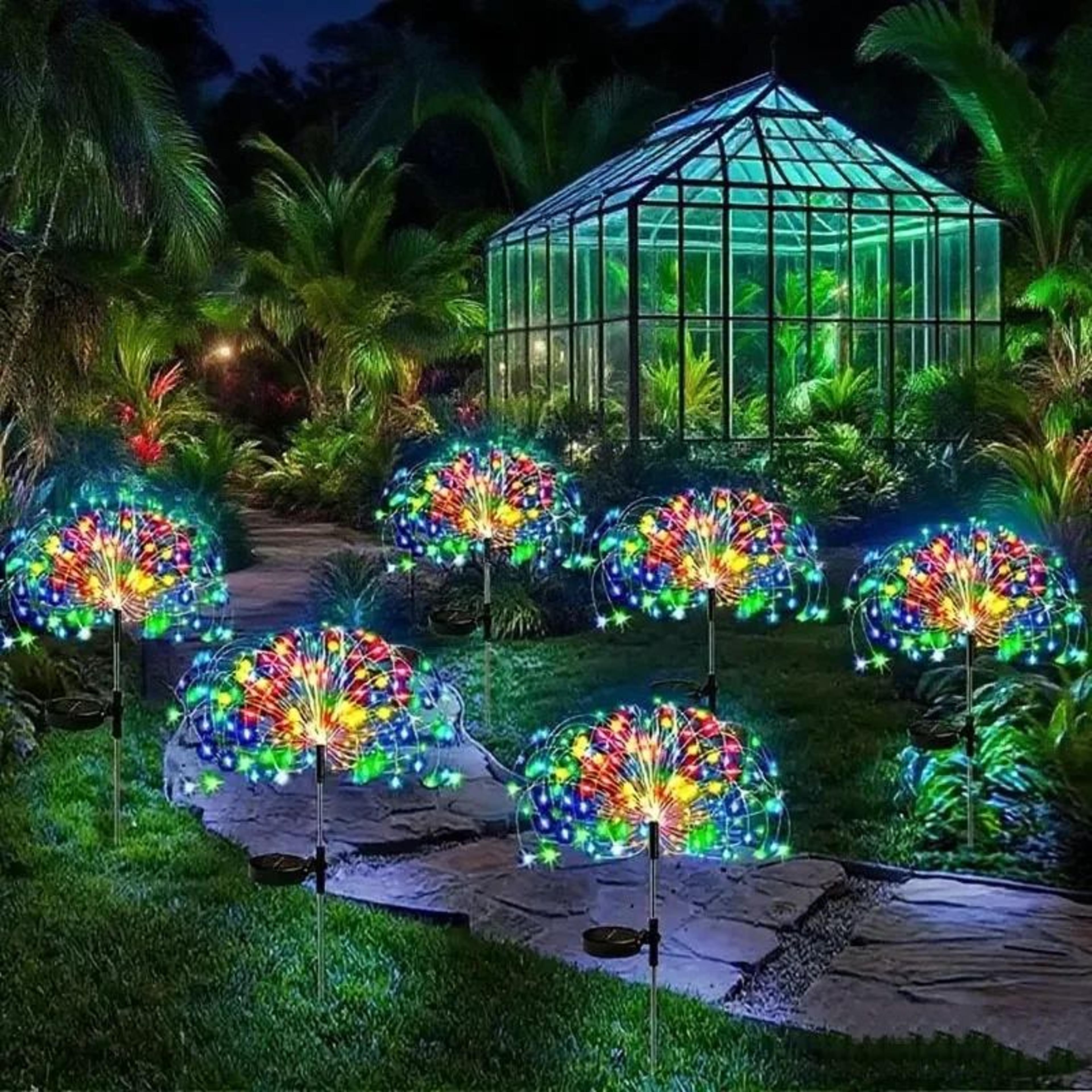 460 led solar firework fairy garden lights
