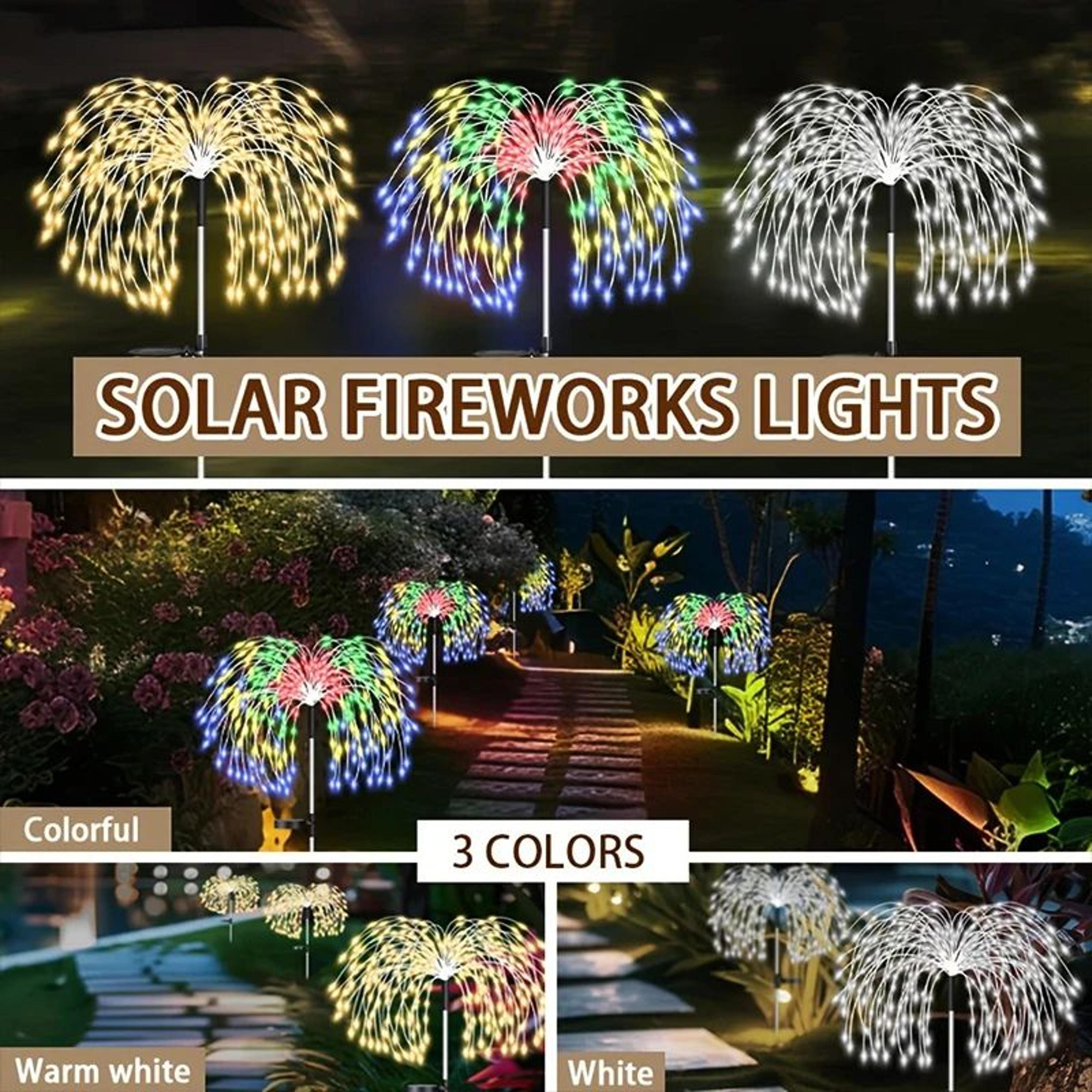 200 LED Solar Firework Pathway Garden Lights 3