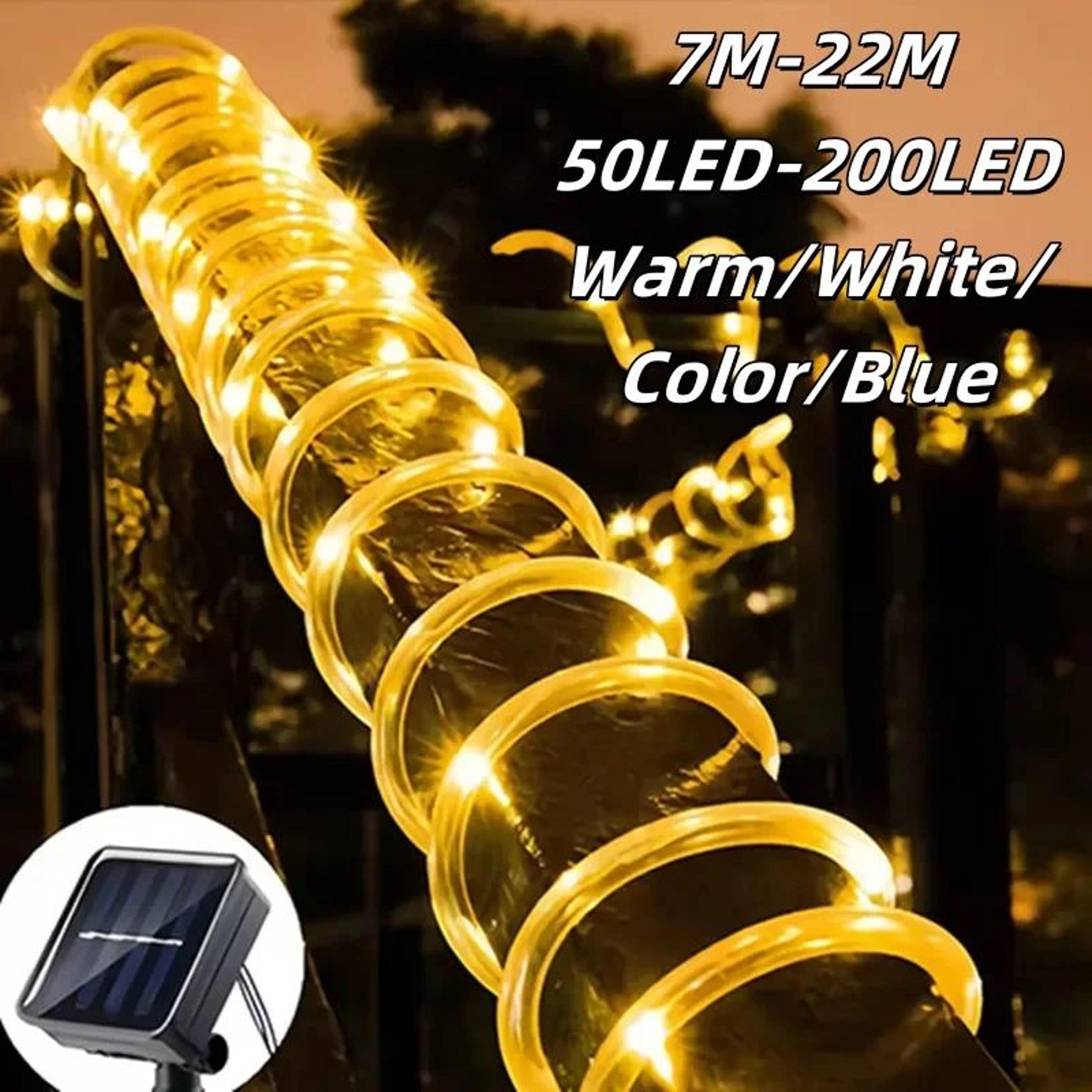 solar led rope string lights for outdoor garden decor