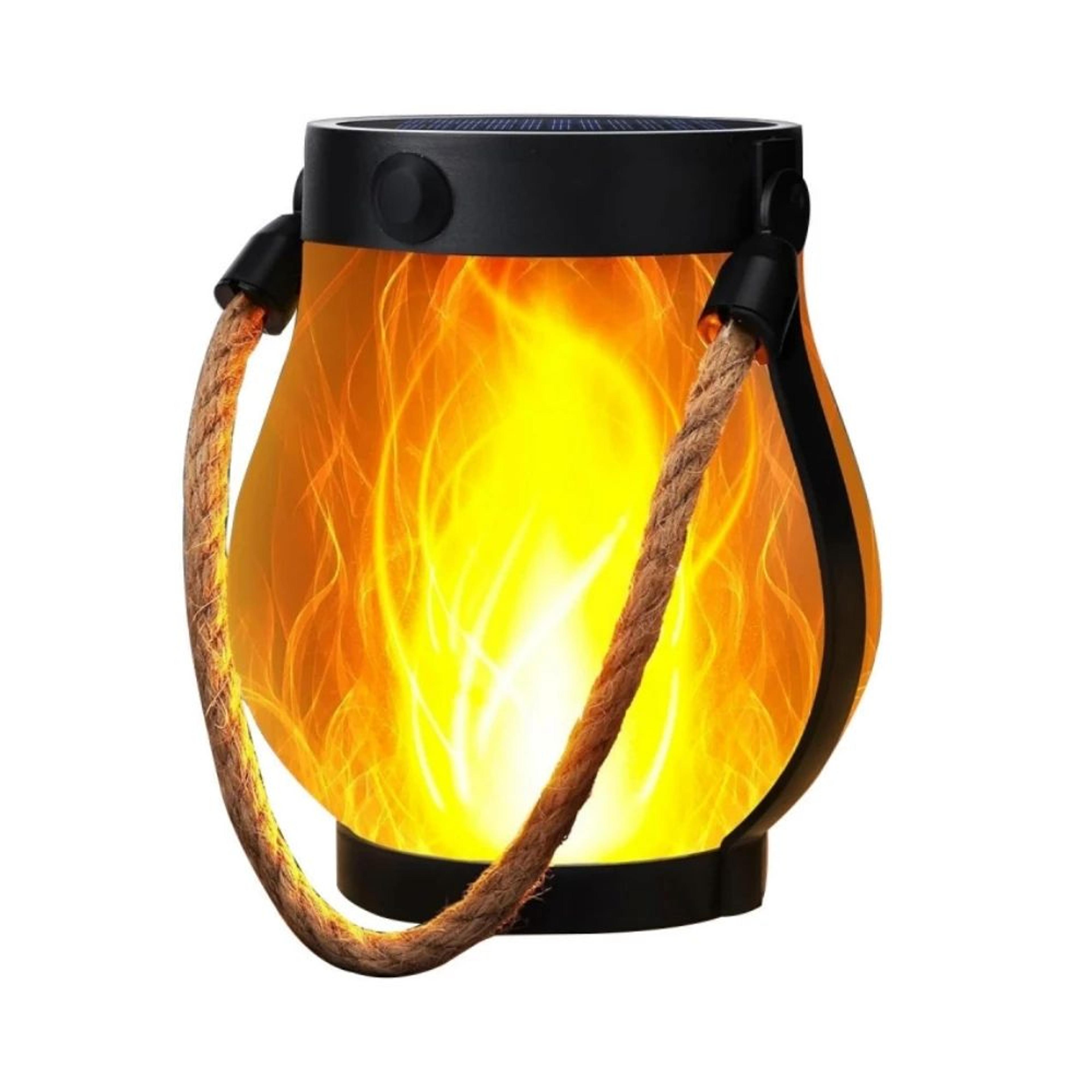 Solar USB Flickering Flame Hanging Garden Lantern 6