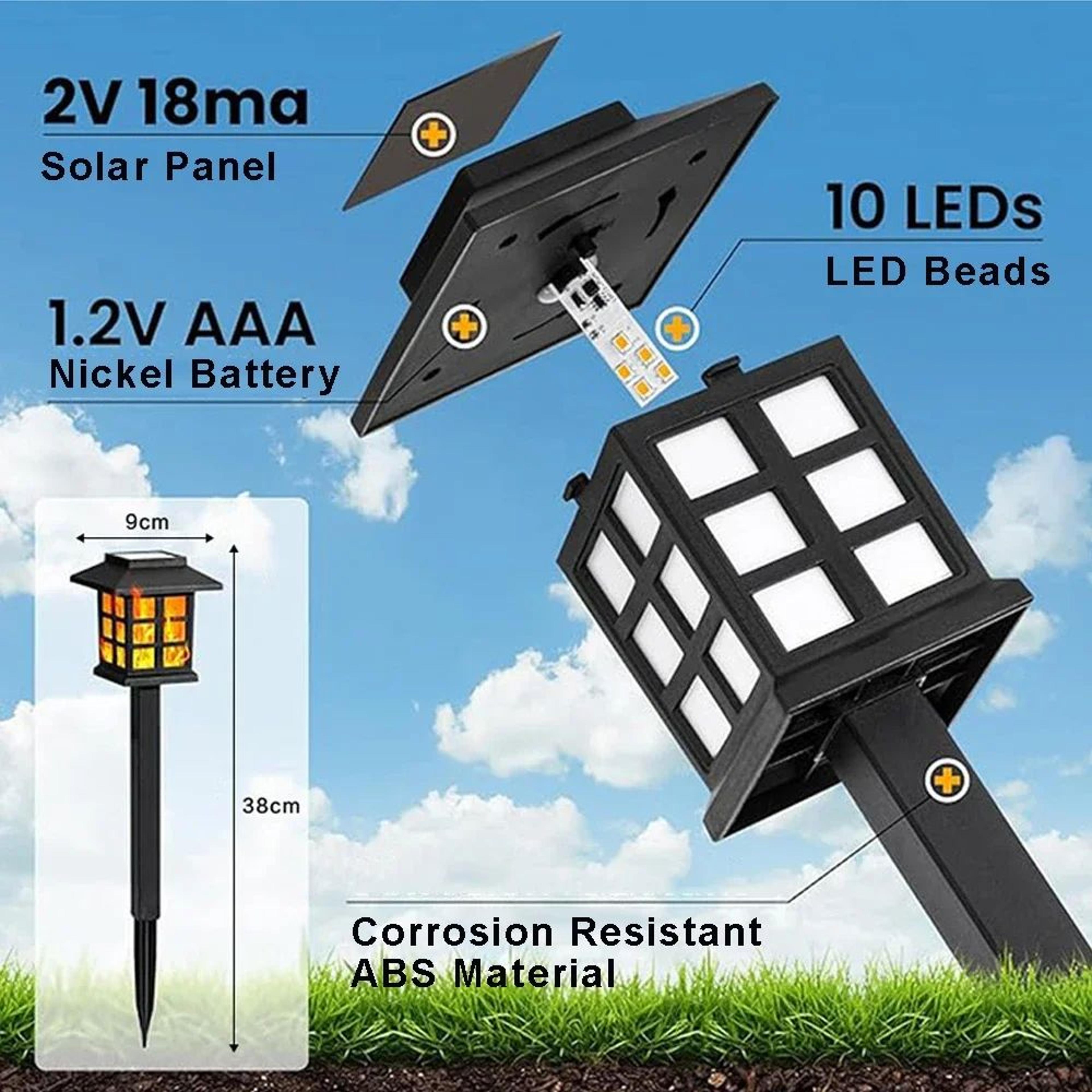 10 LED Solar Flickering Flame Torch Garden Lights 3