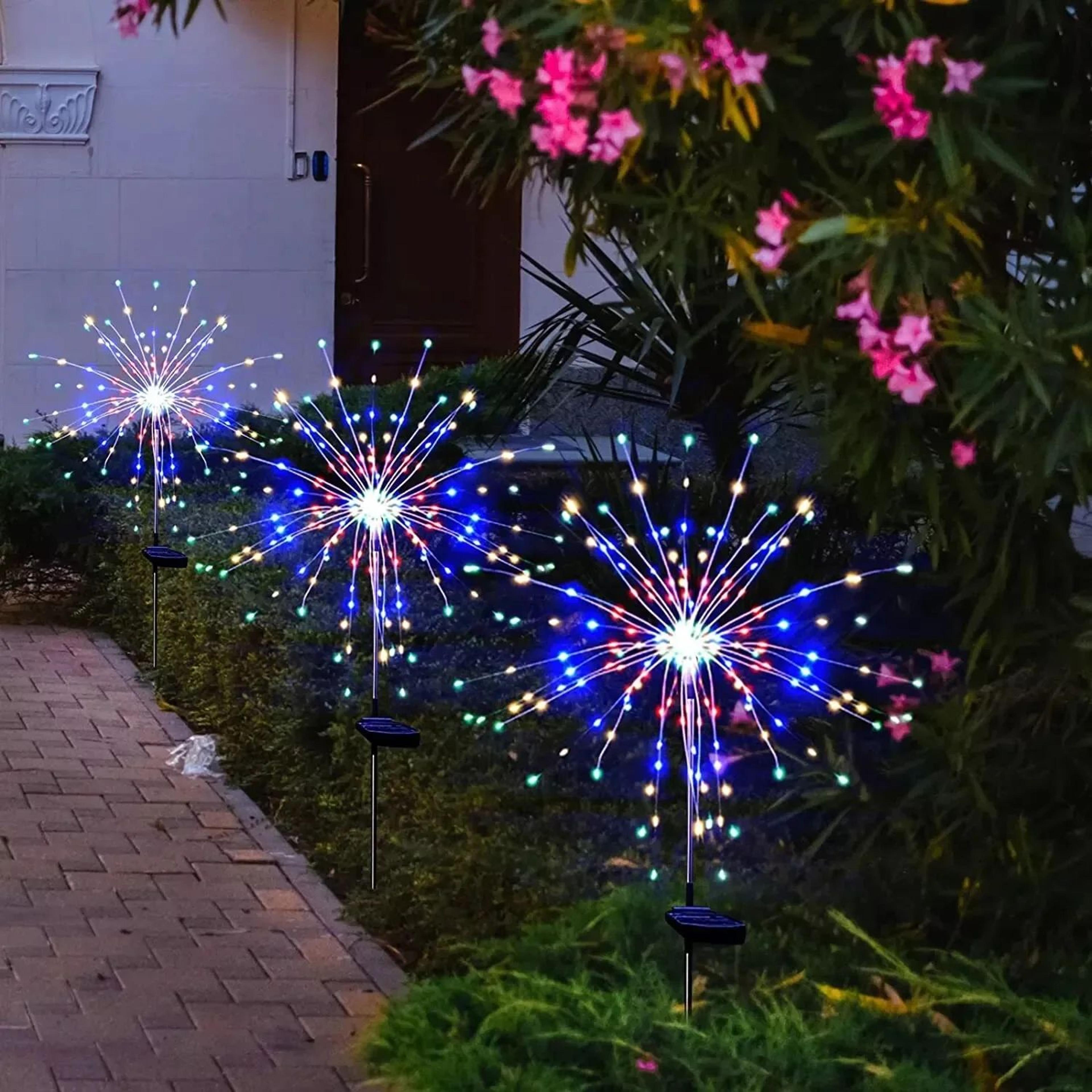 LED Solar Firework Stake Lights For Outdoor Garden 4