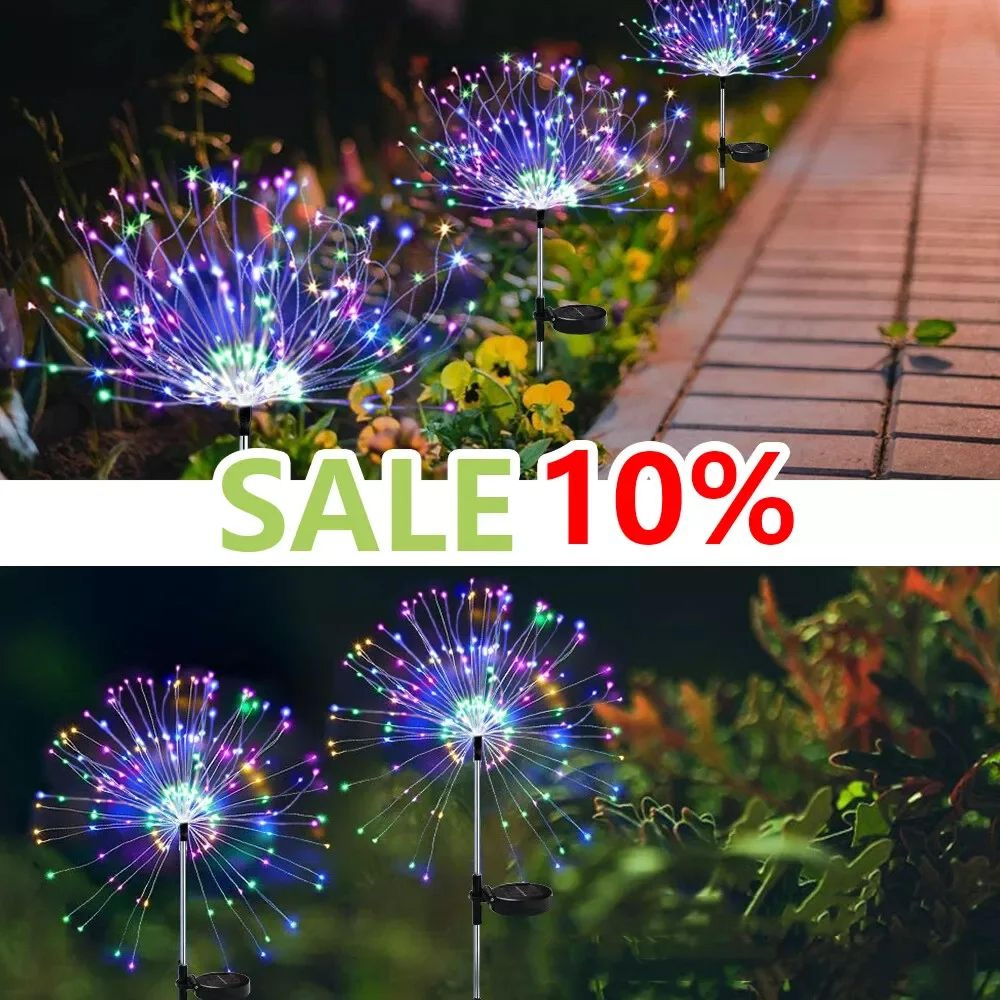 LED Solar Firework Stake Lights For Outdoor Garden 7