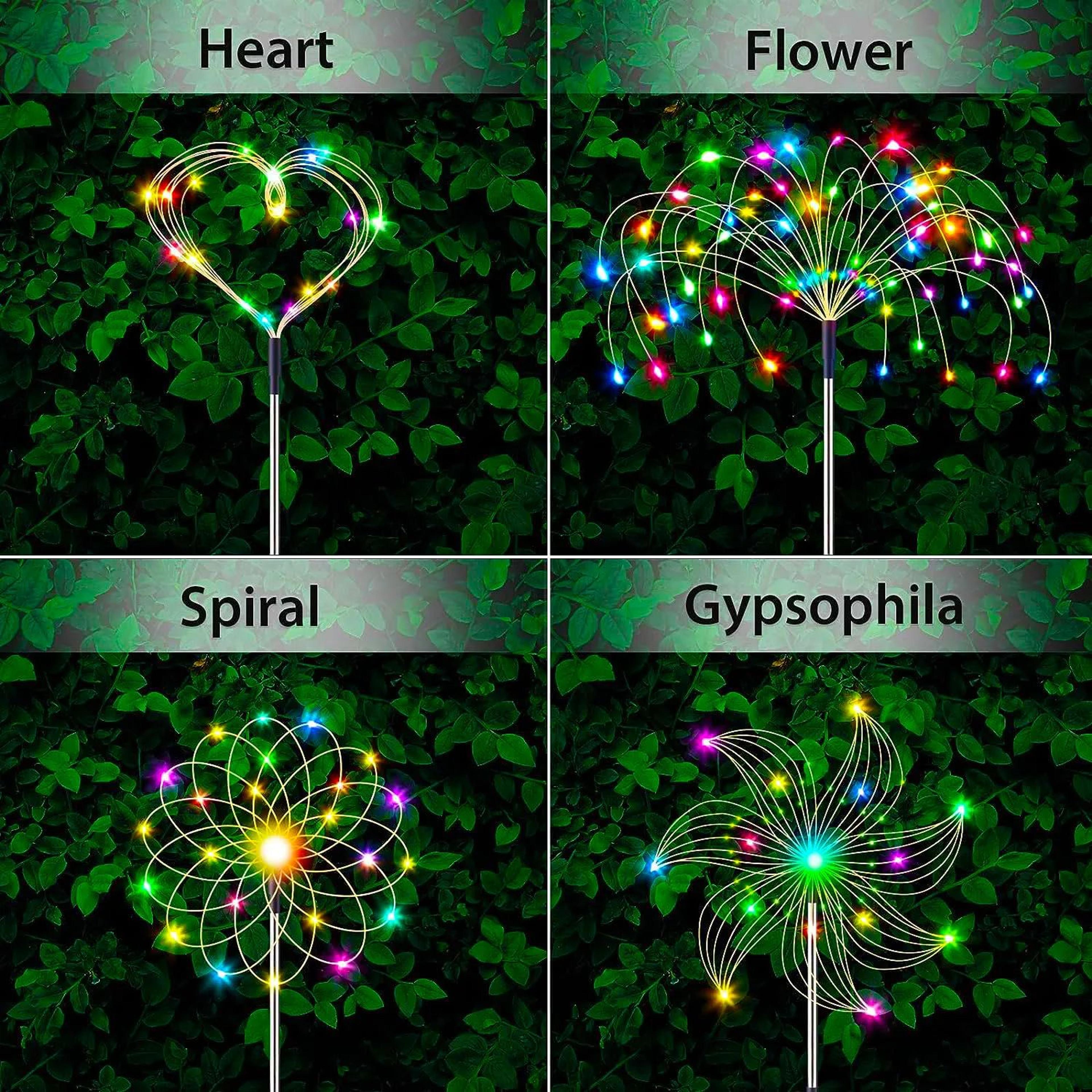 4 Piece Solar Firework Garden Lights With 8 Modes 1