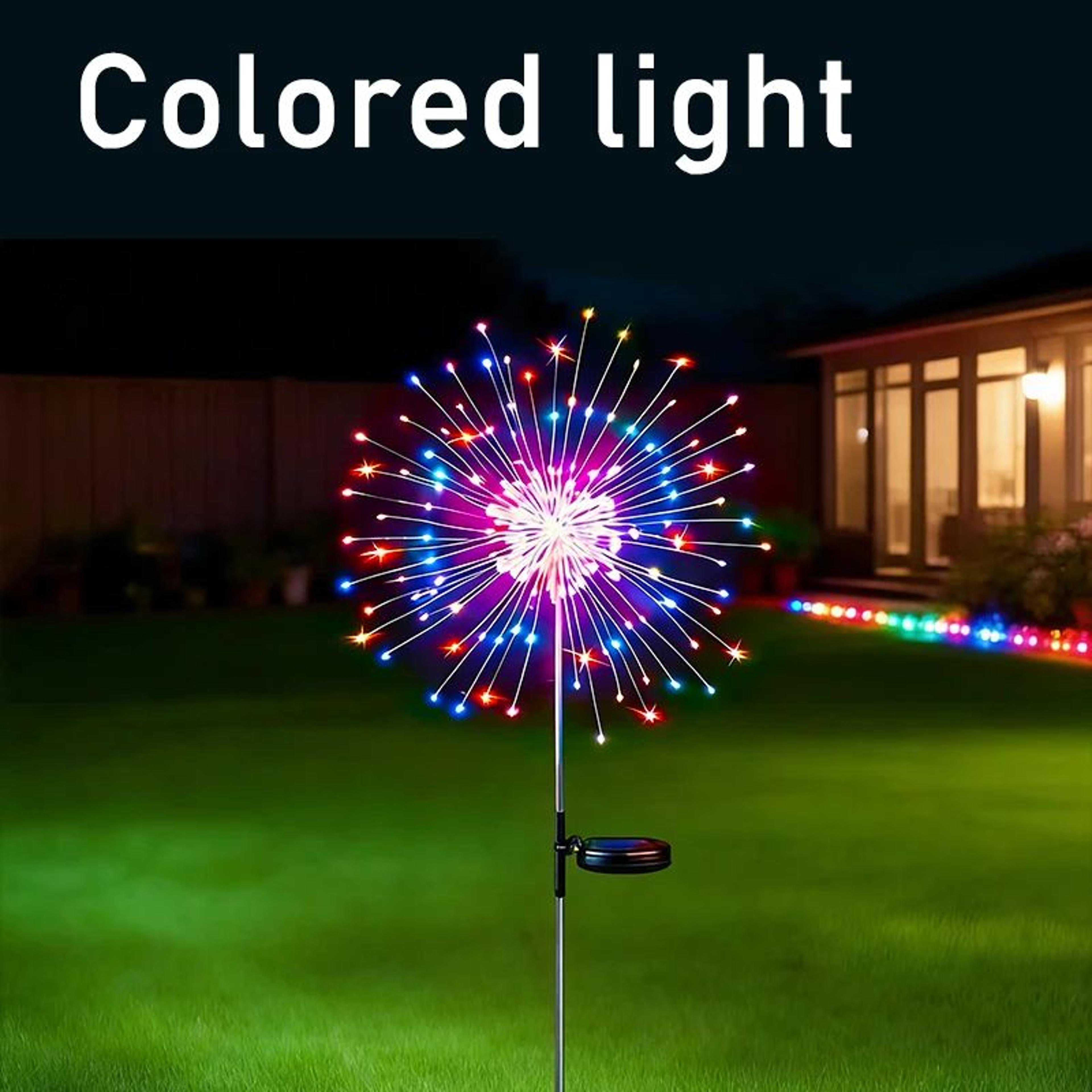 Solar Firework LED Ground Stake Garden Lights 8