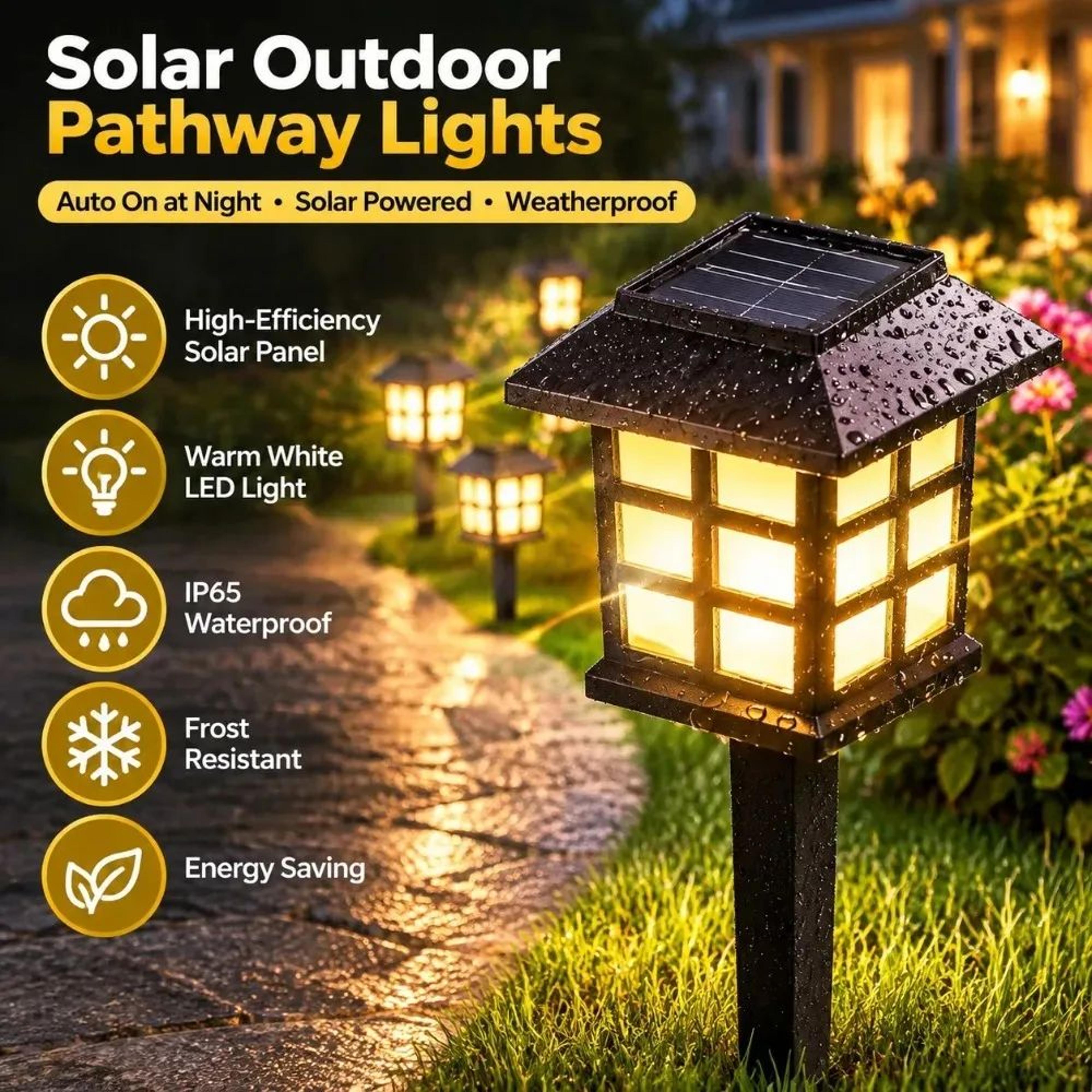 LED Solar Pathway Stake Lights For Outdoor Garden 1