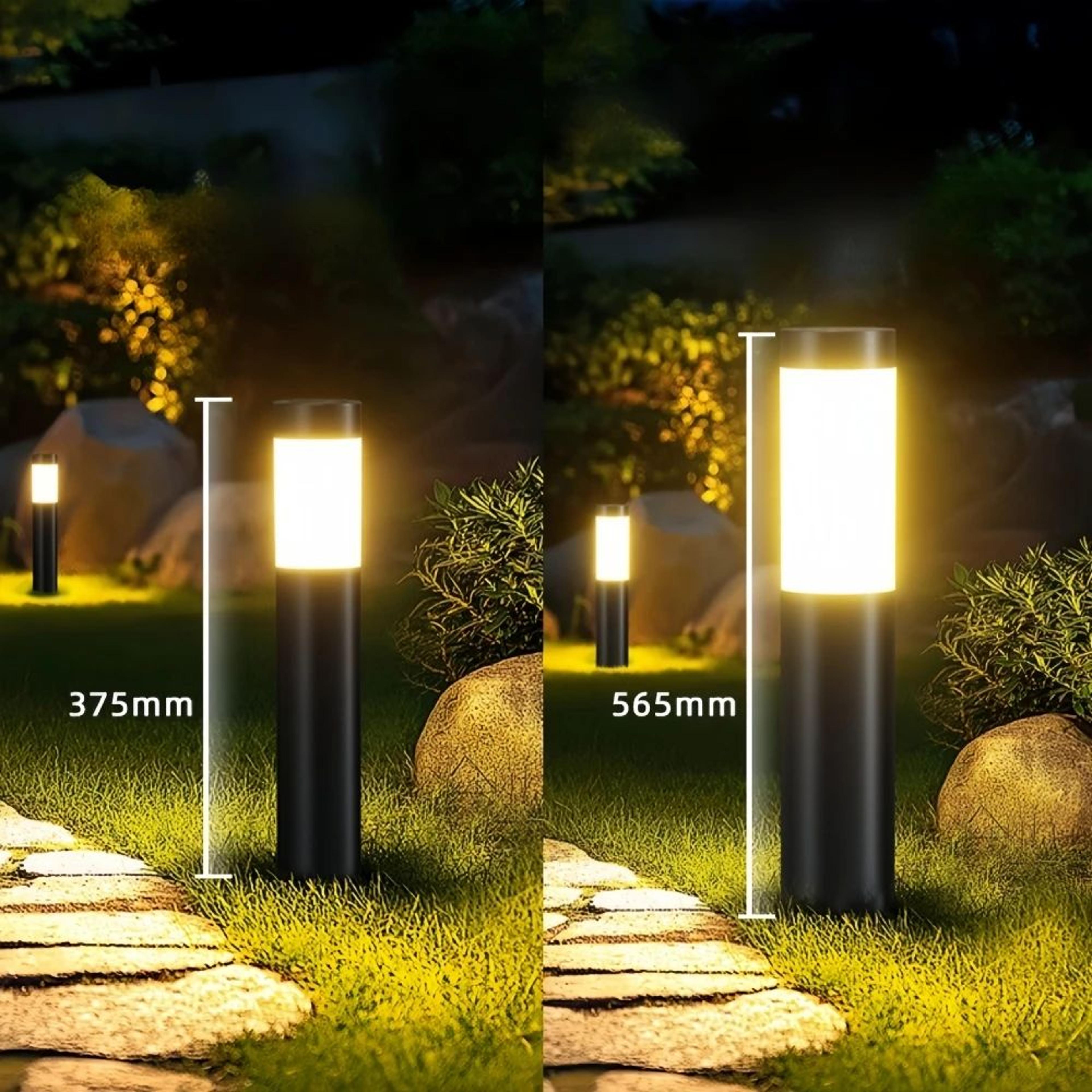 Solar Stainless Steel Cylindrical Pathway Garden Light 2