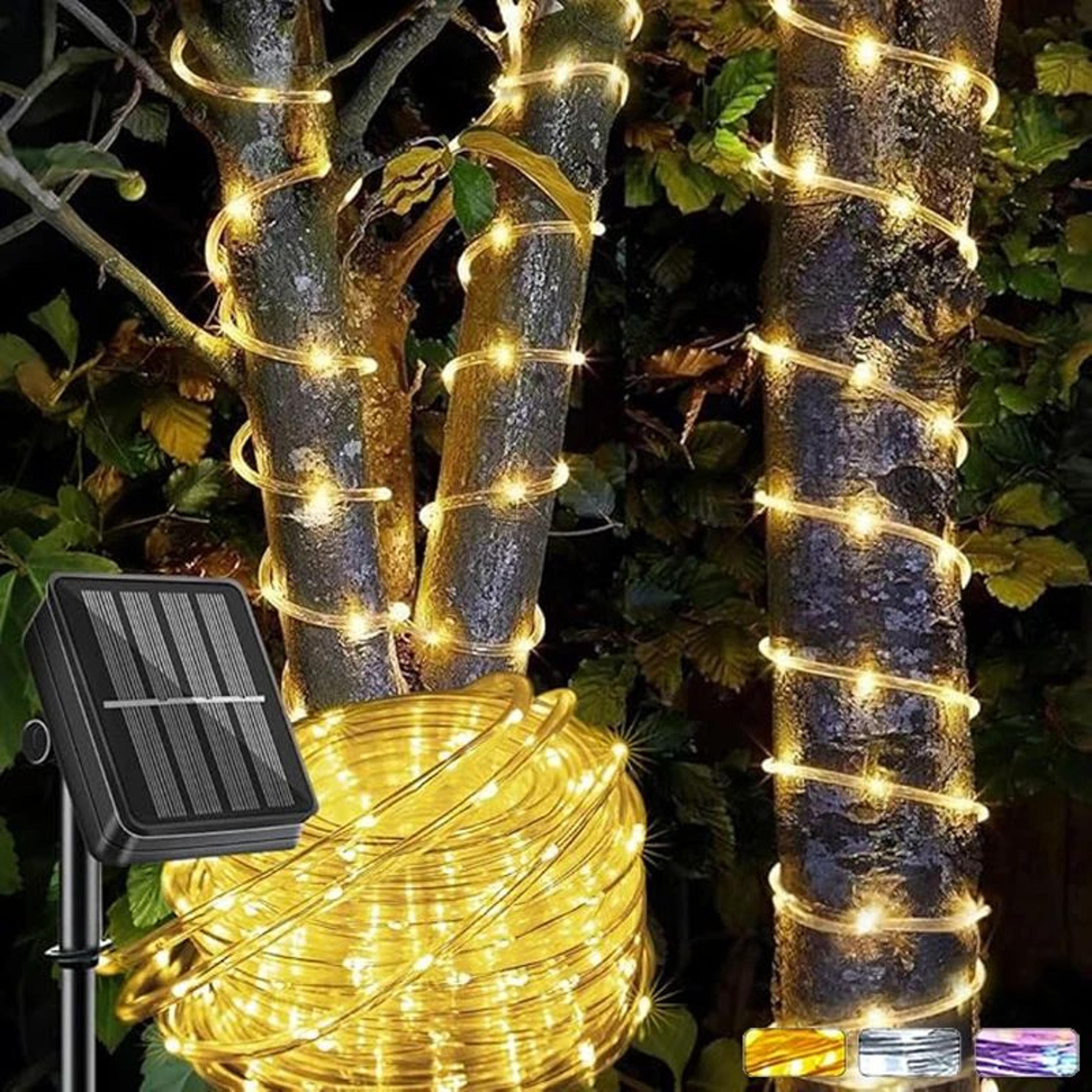 solar twinkle fairy rope string lights with 8 modes