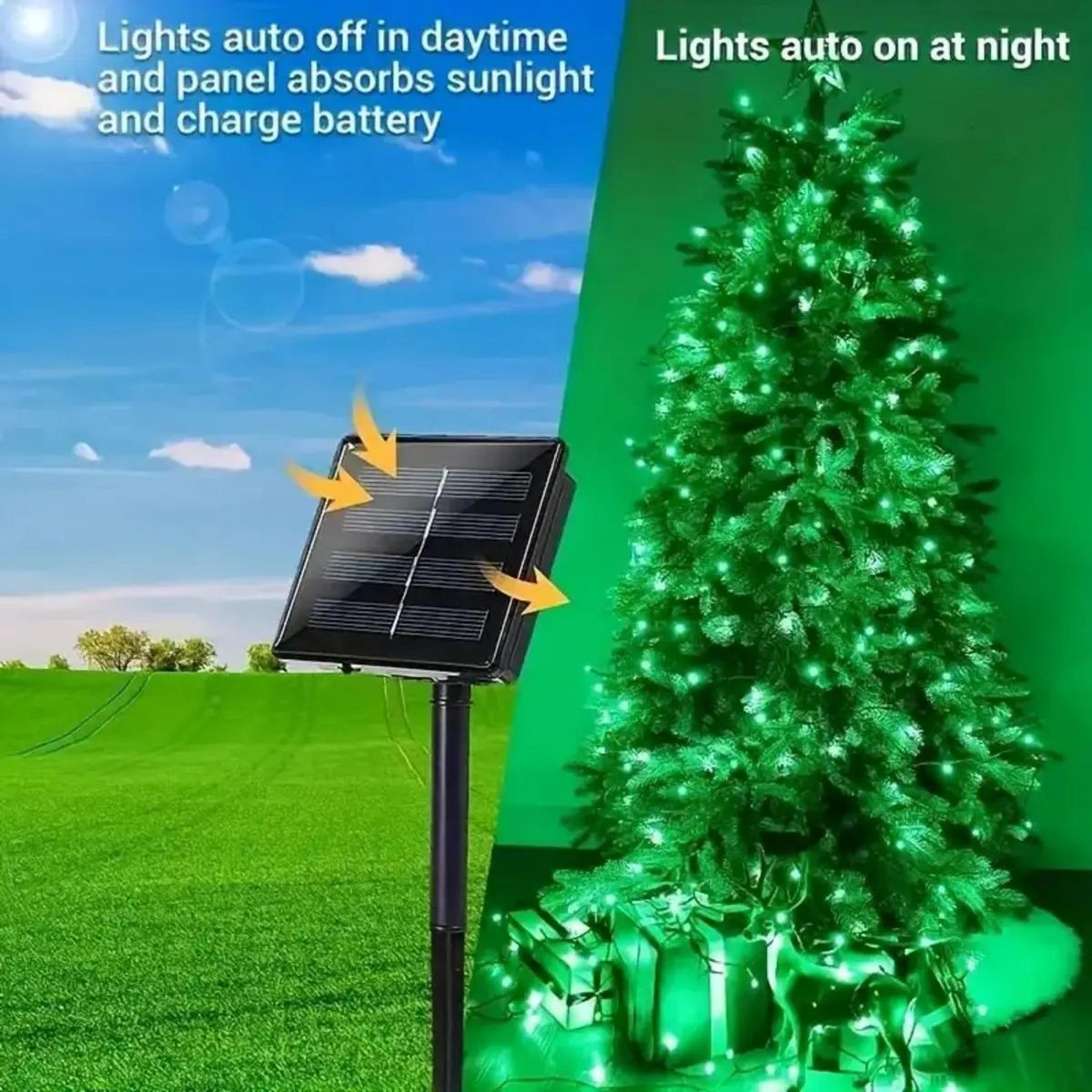 Solar Green Fairy String Lights With 8 Lighting Modes 4