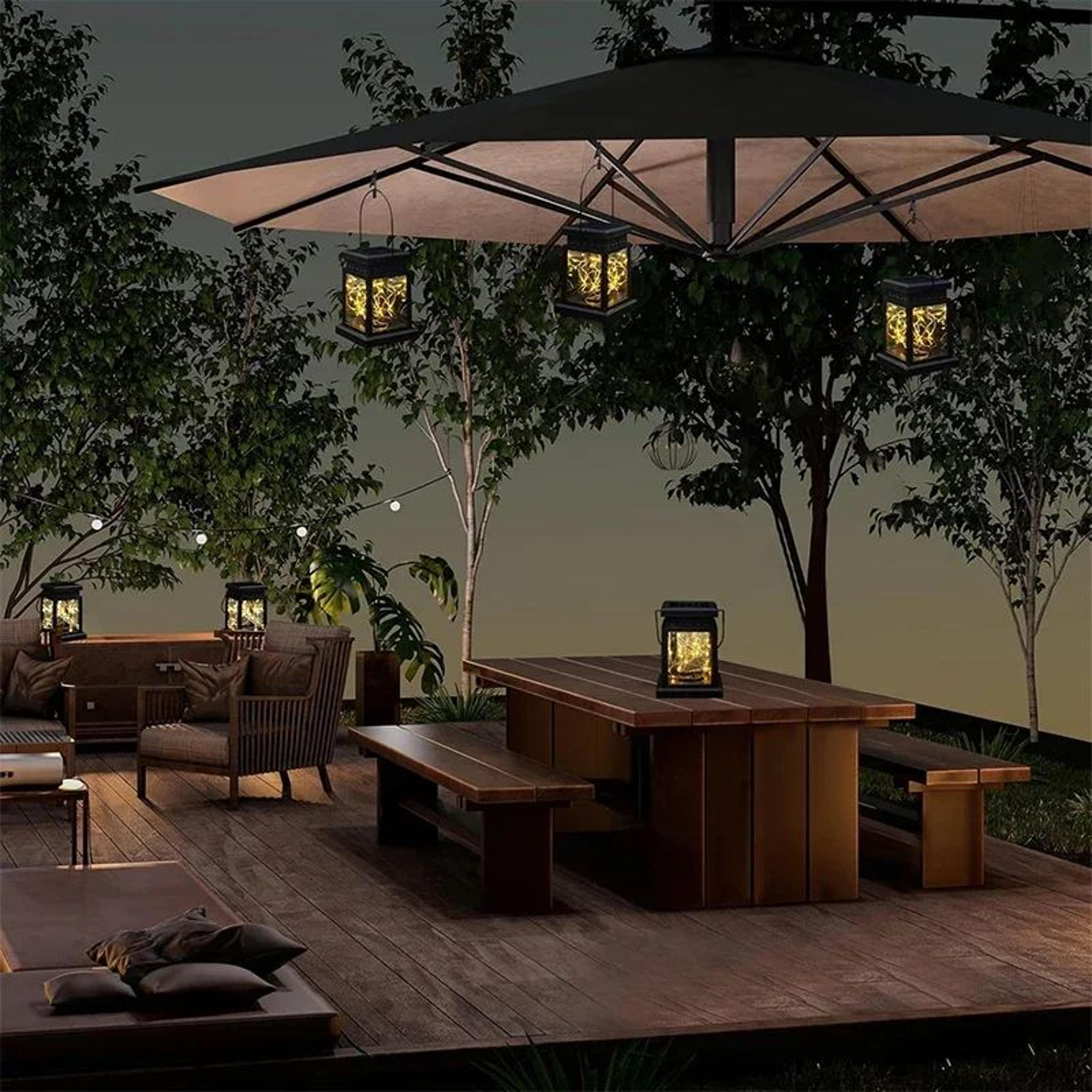Solar LED Hanging Lantern Lights For Outdoor Decor 1
