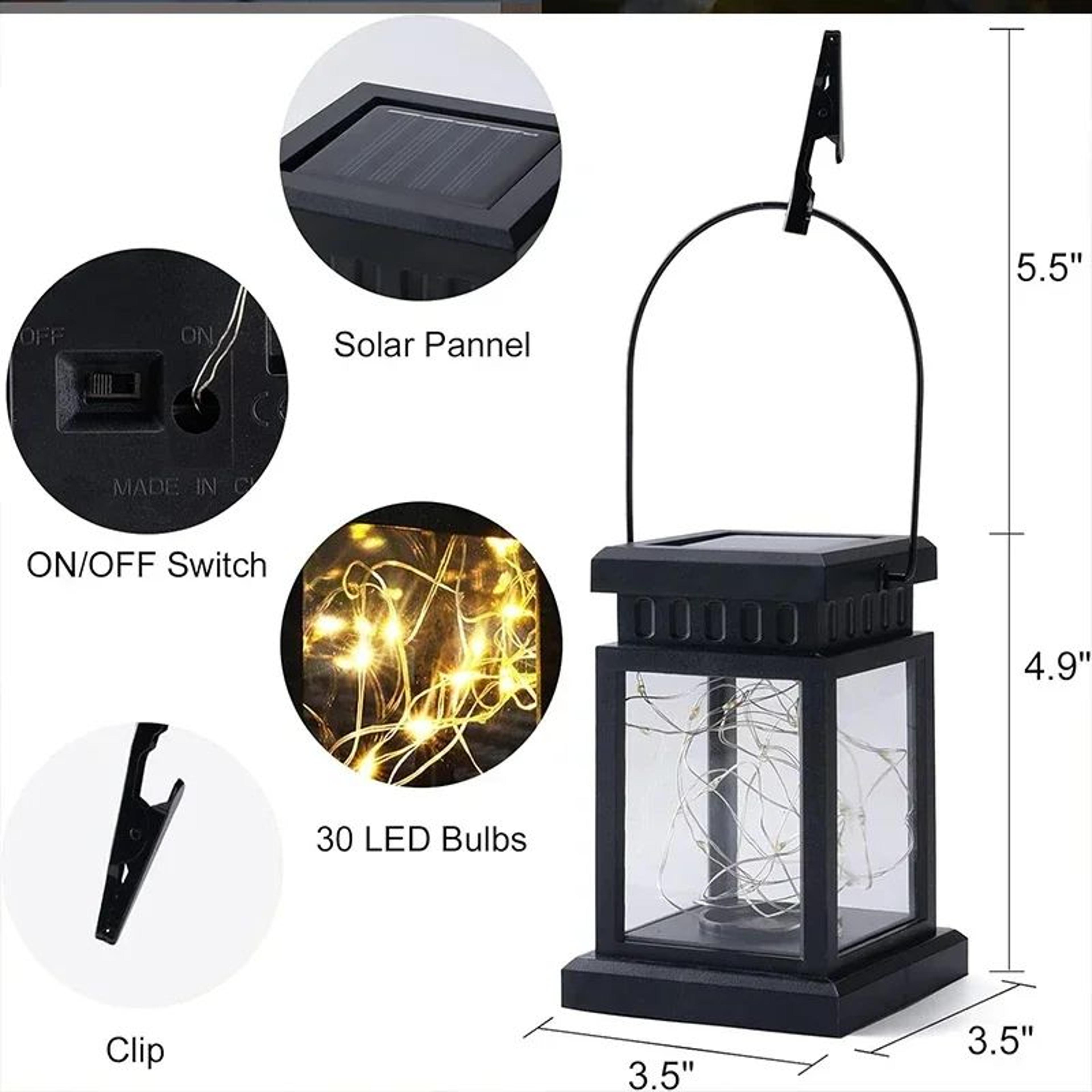Solar LED Hanging Lantern Lights For Outdoor Decor 6