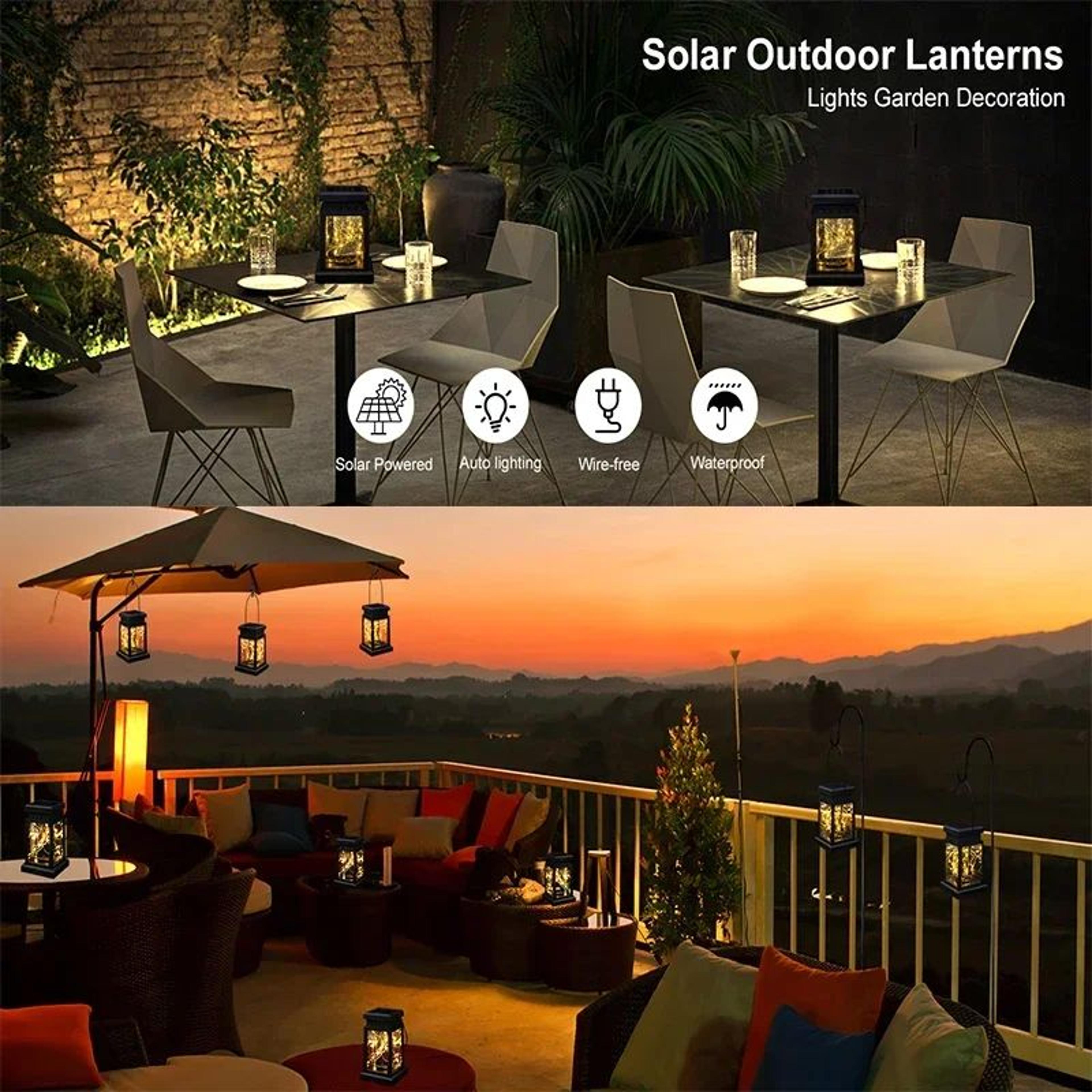Solar LED Hanging Lantern Lights For Outdoor Decor 7