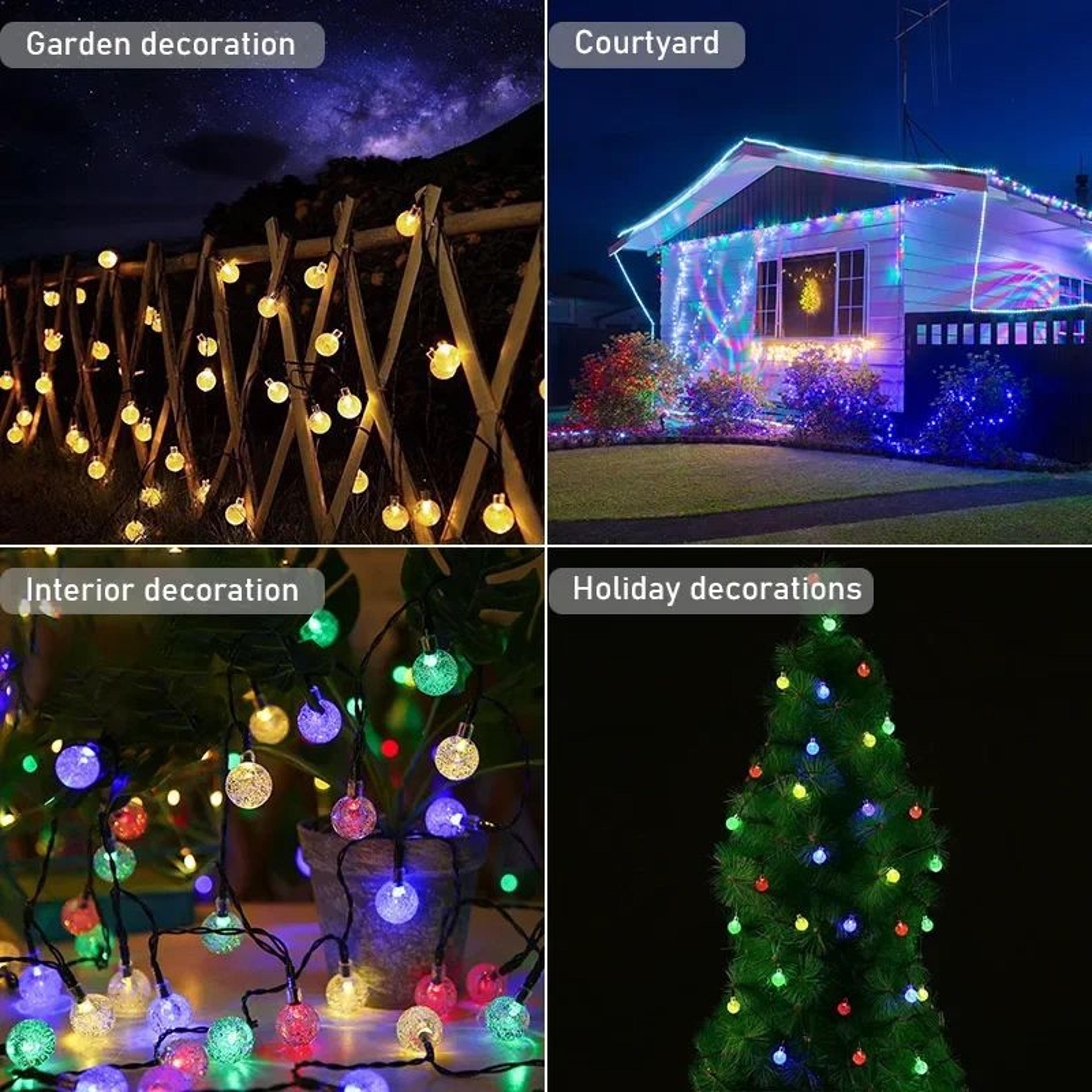 Solar Crystal Globe Fairy String Lights With 8 Modes 2