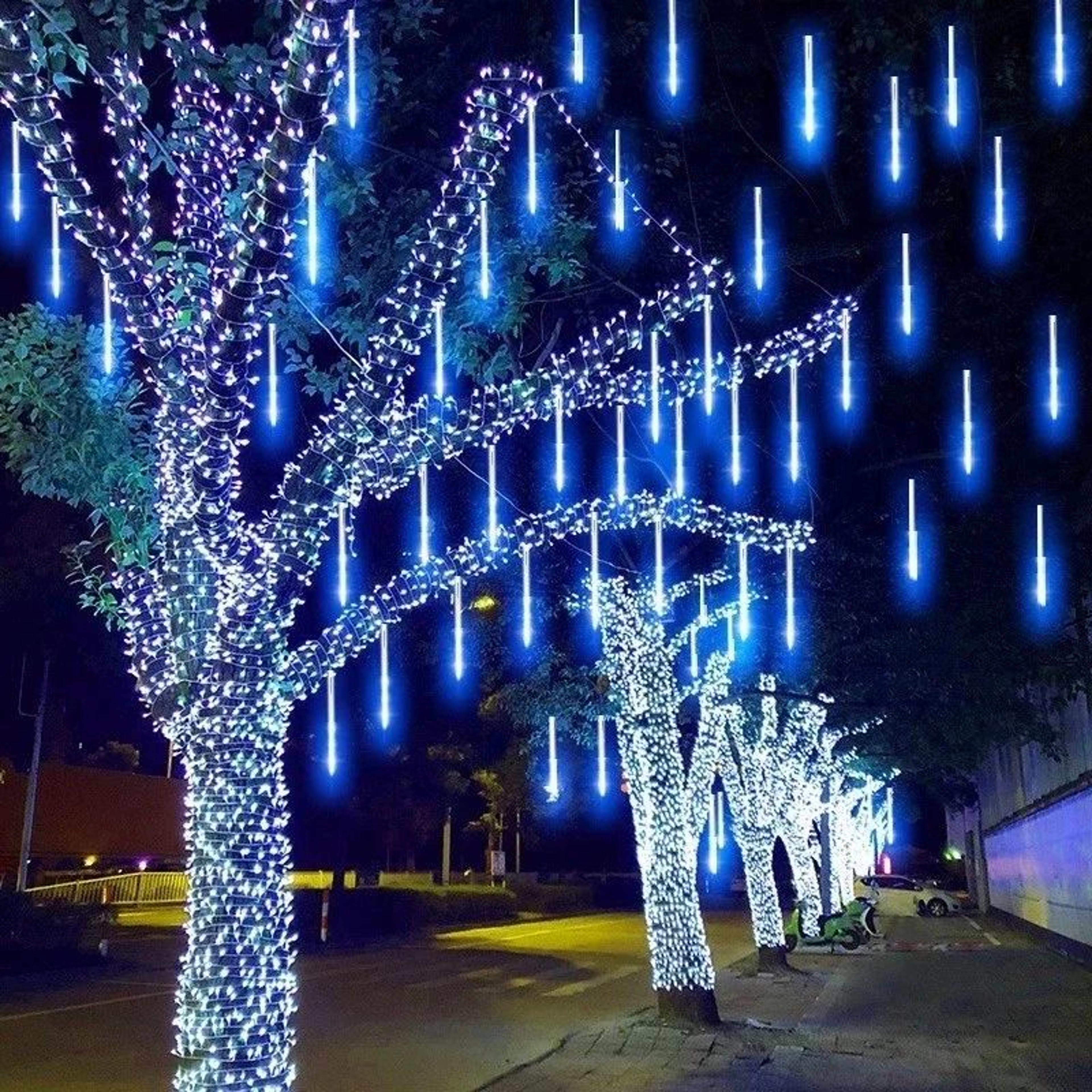 Solar Meteor Shower LED String Lights 2