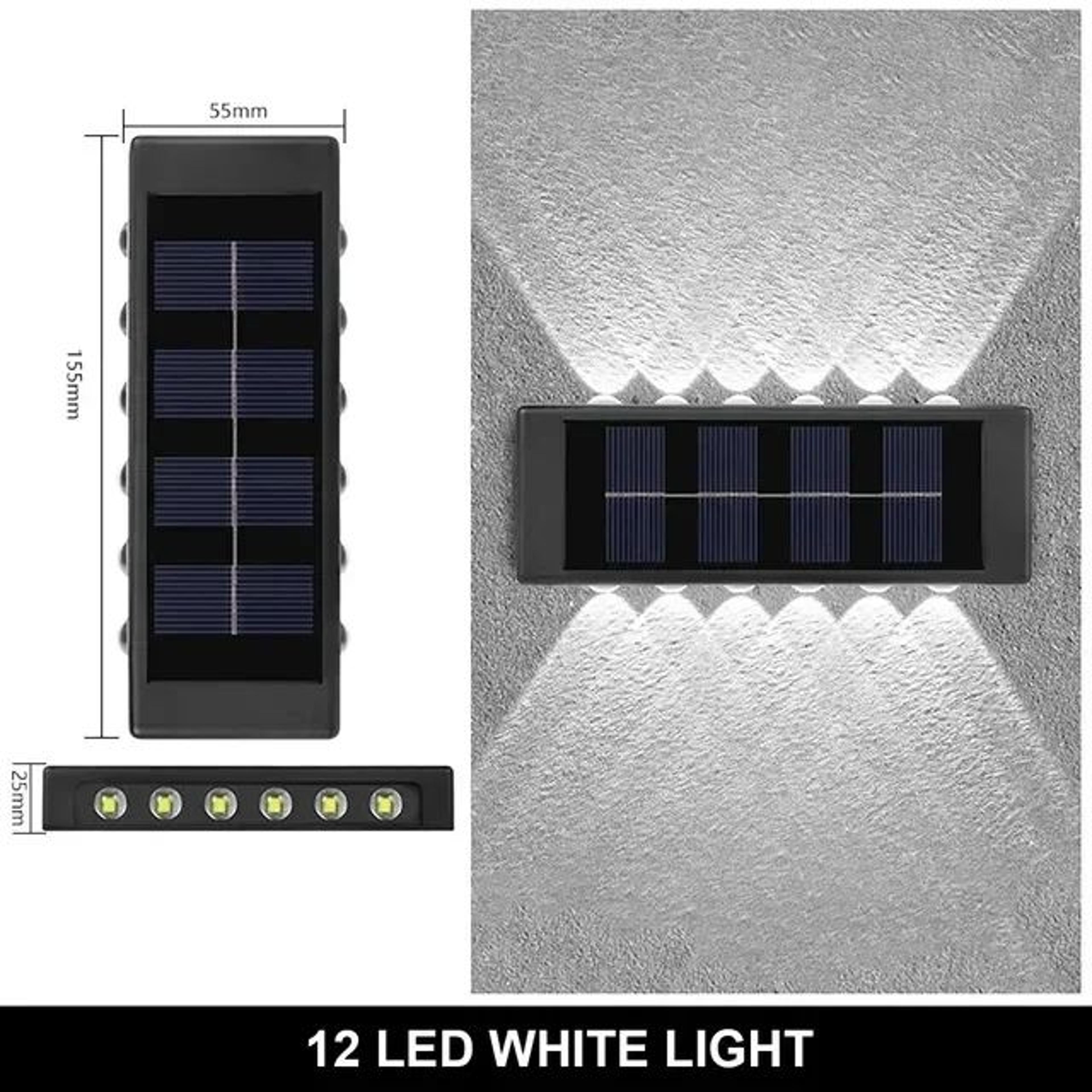 Solar LED Outdoor Wall Accent Light 12