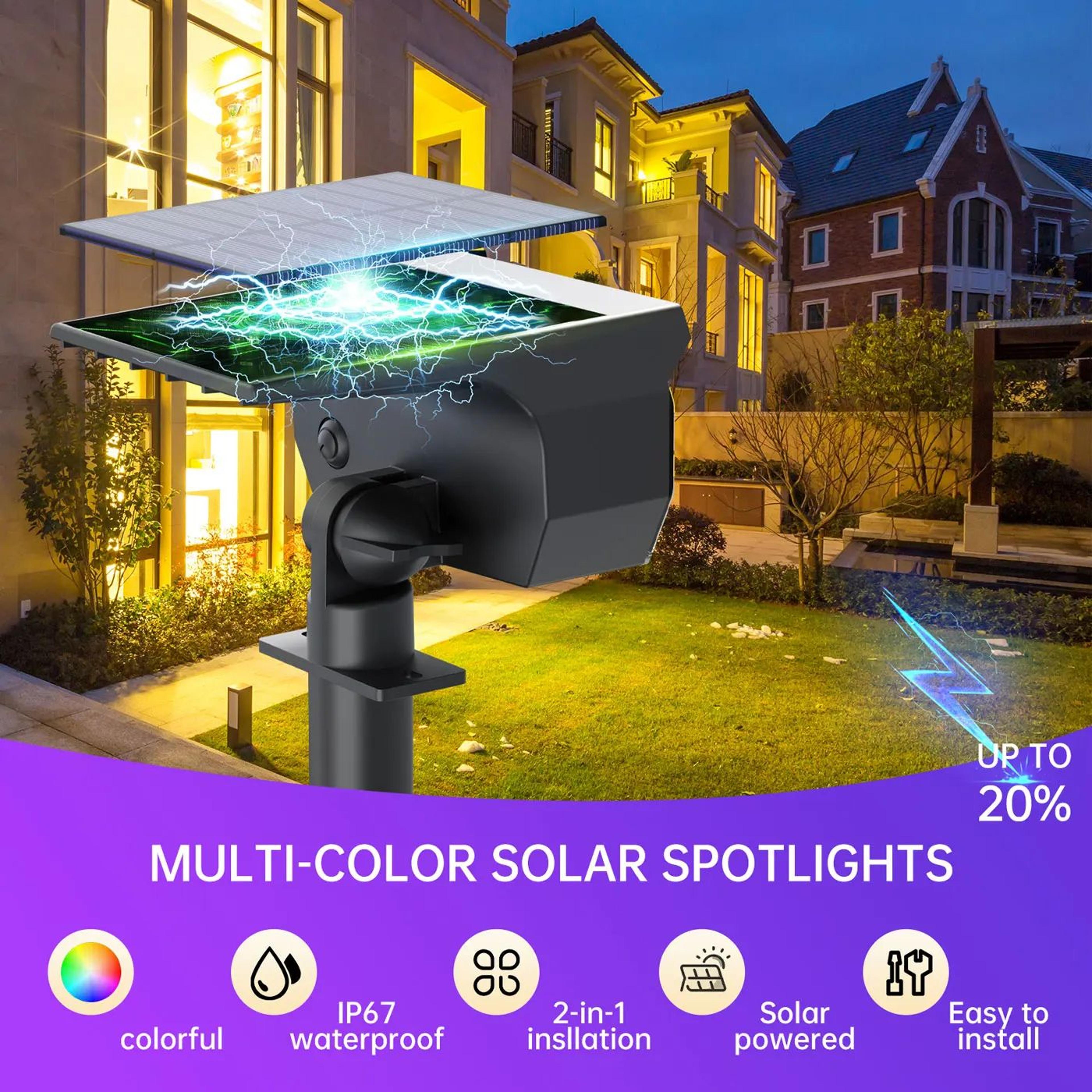 29 LED RGB Solar Garden Spotlight 1