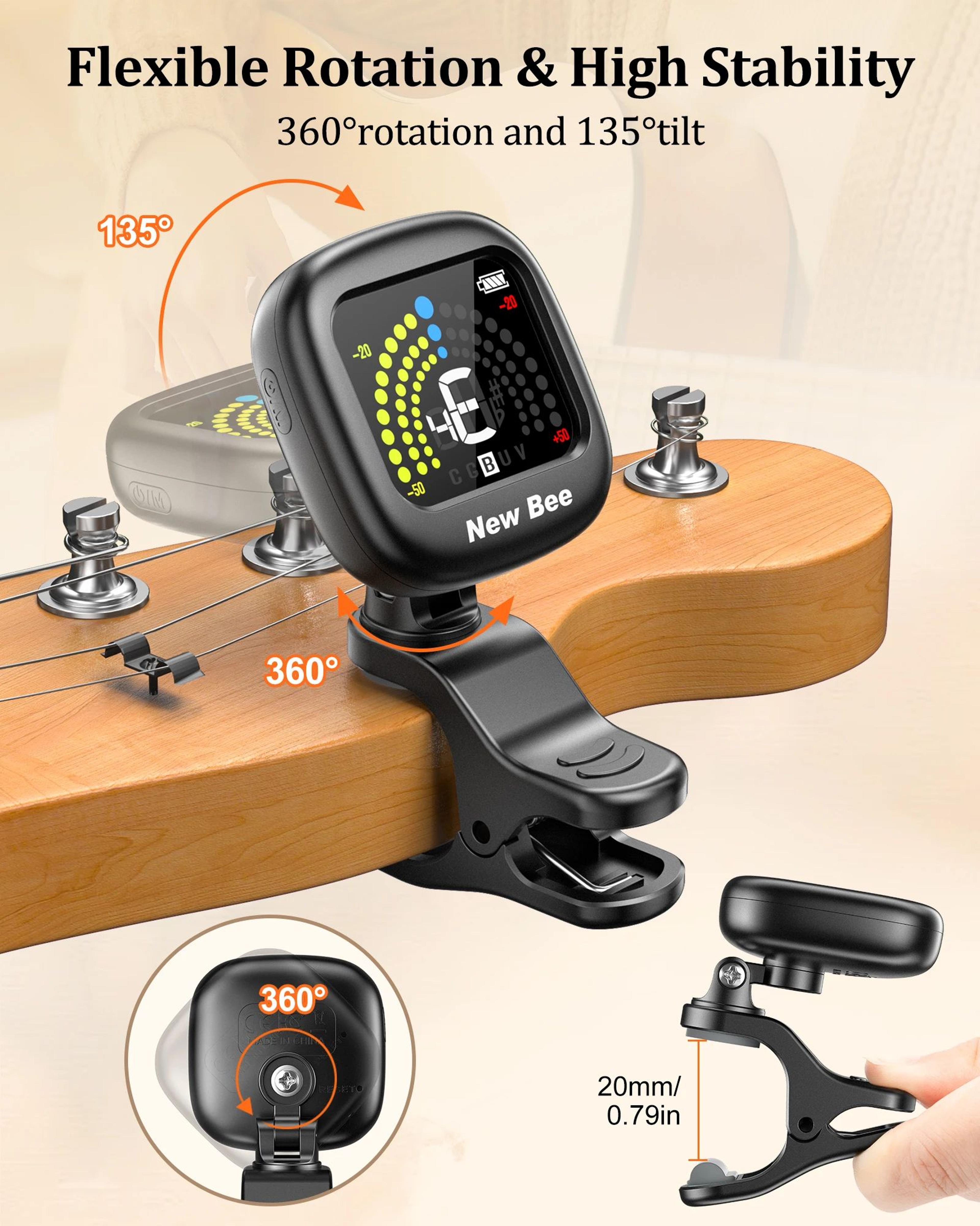New Bee GT40 Clip On Color Screen Guitar Tuner With 360 Degree Rotation 3
