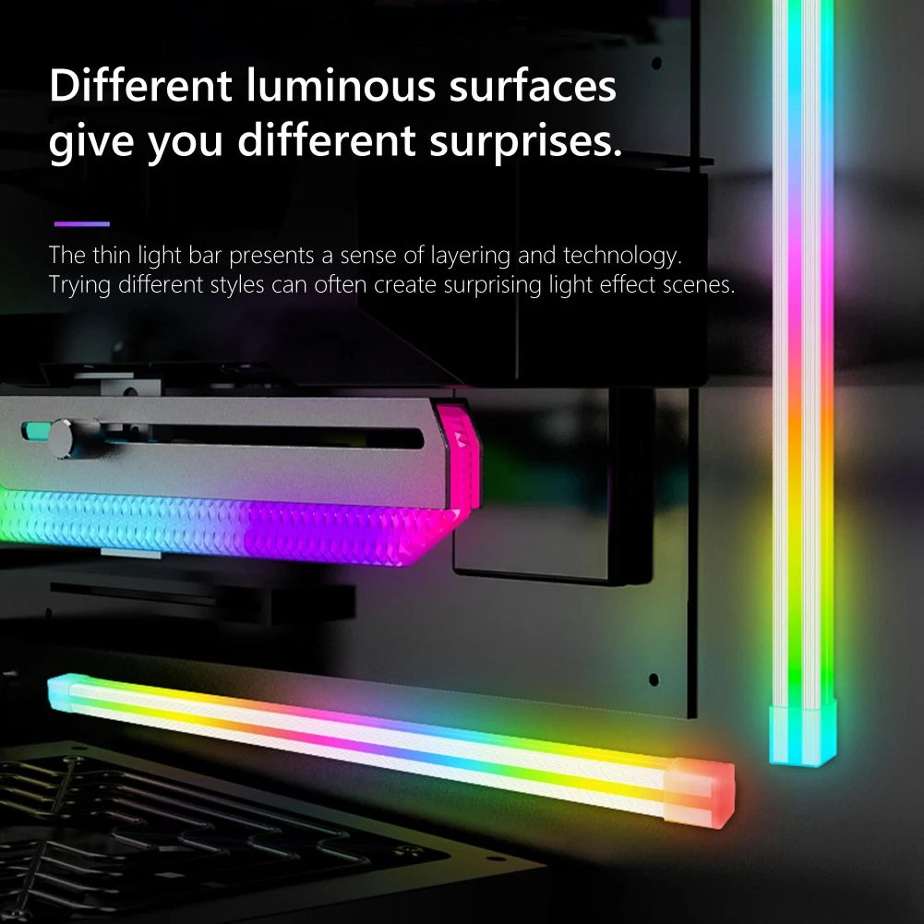 COOLMOON 30cm RGB Magnetic PC Case LED Light Strip 3