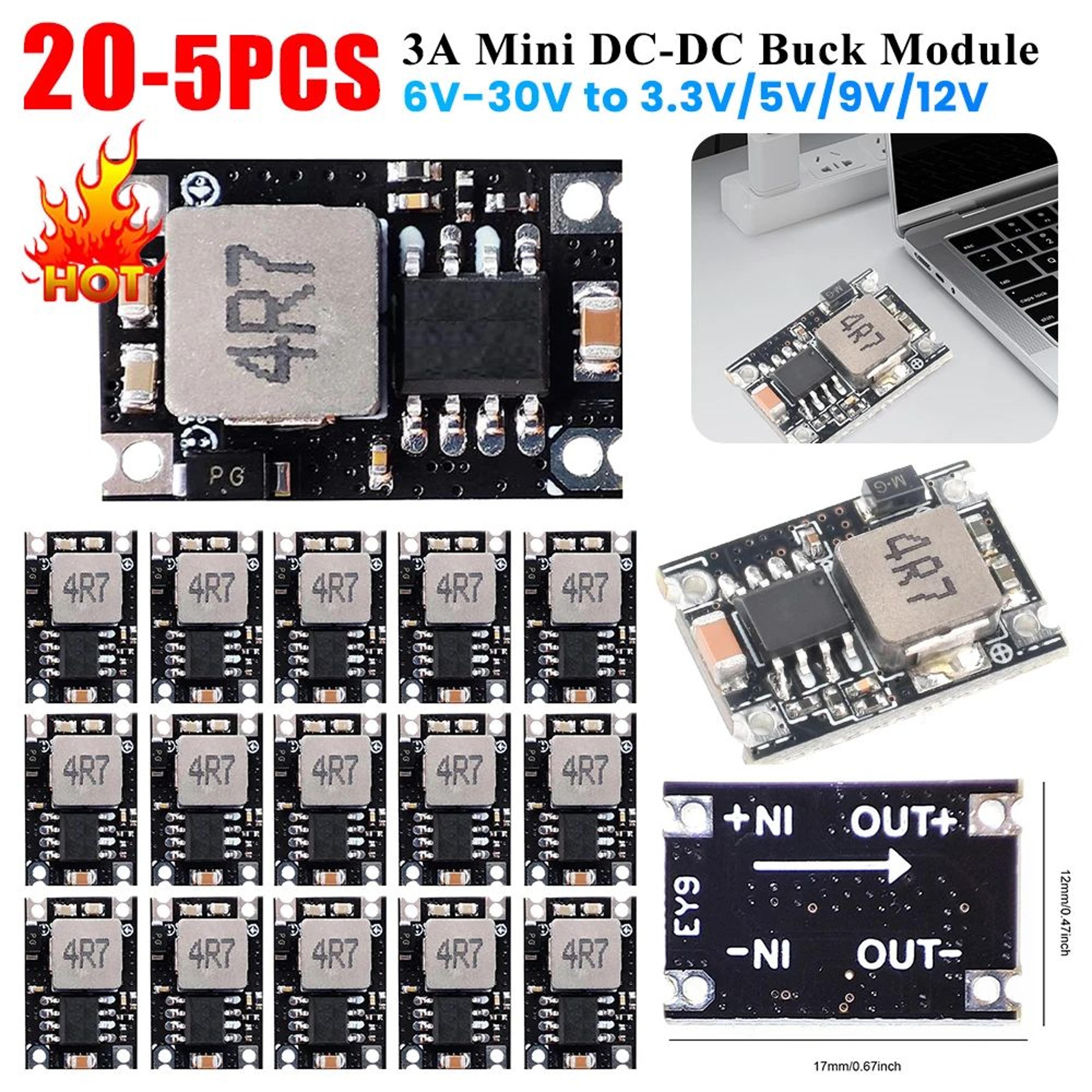 Adjustable DC DC Buck Converter Module 5V To 30V Voltage Step Down Board 1
