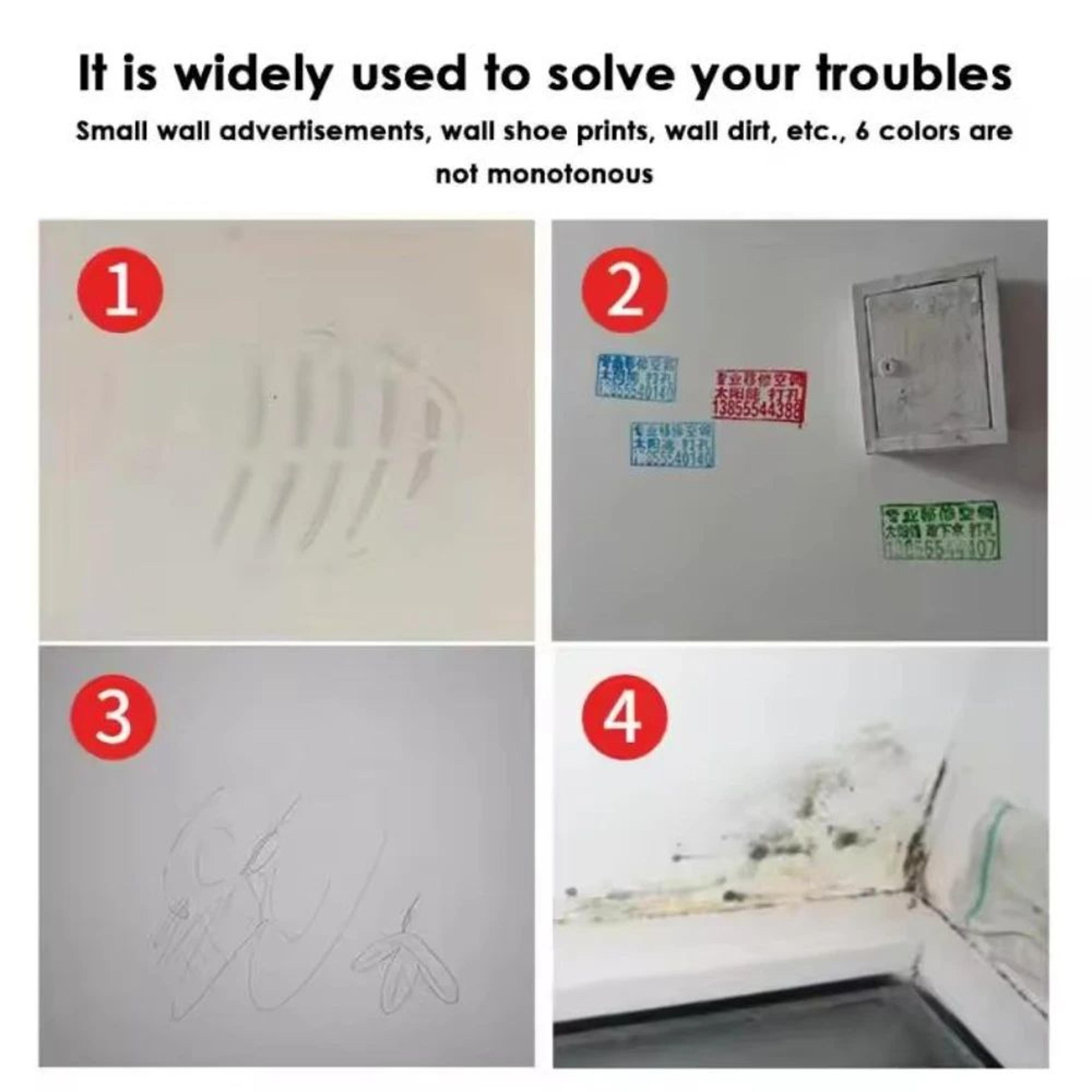 100g White Wall Repair Paste With Roller Brush For Drywall Touch Up 3