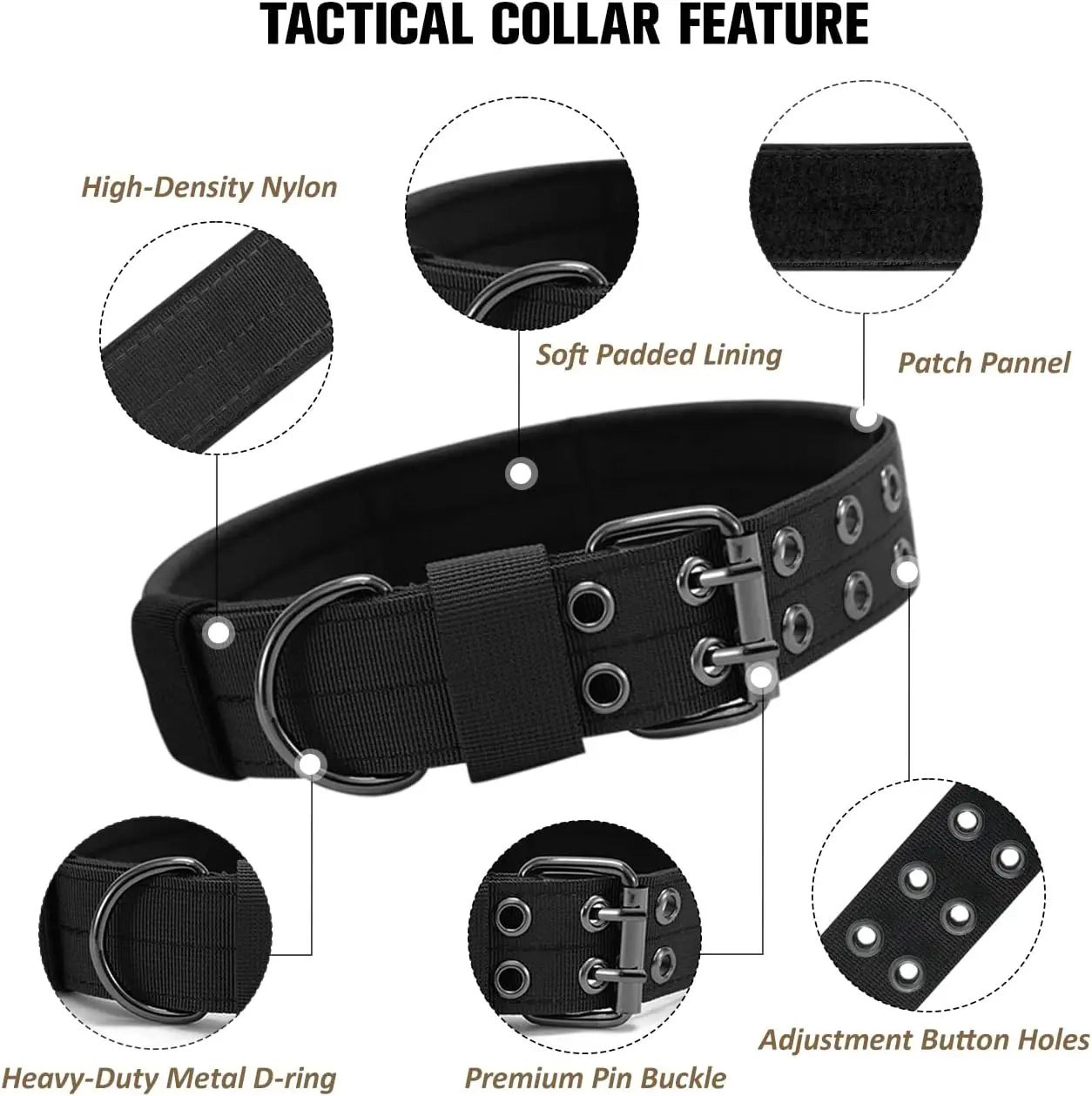 Heavy Duty Adjustable Nylon Tactical Dog Collar 3