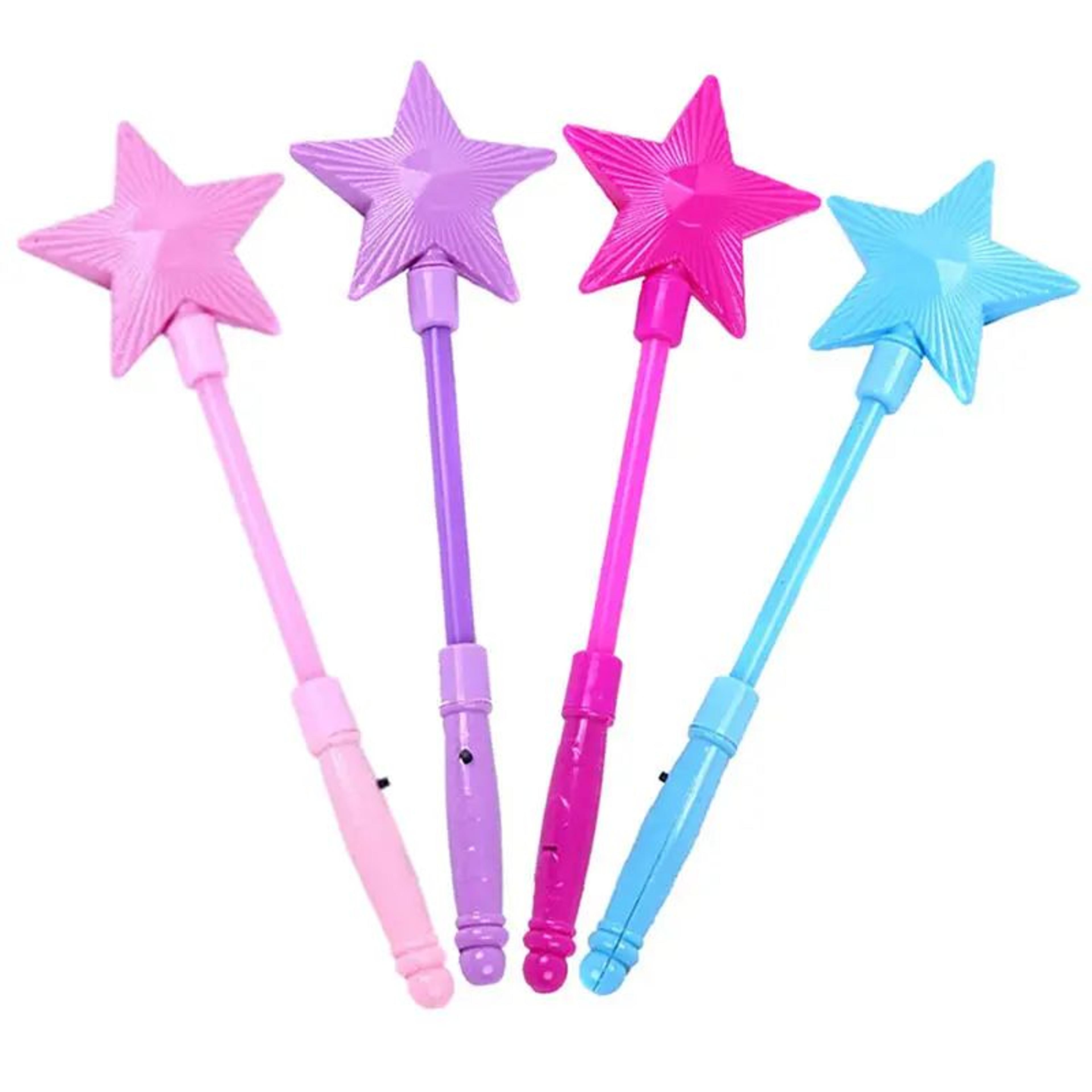 Pink LED Light Up Princess Star Magic Wand 0