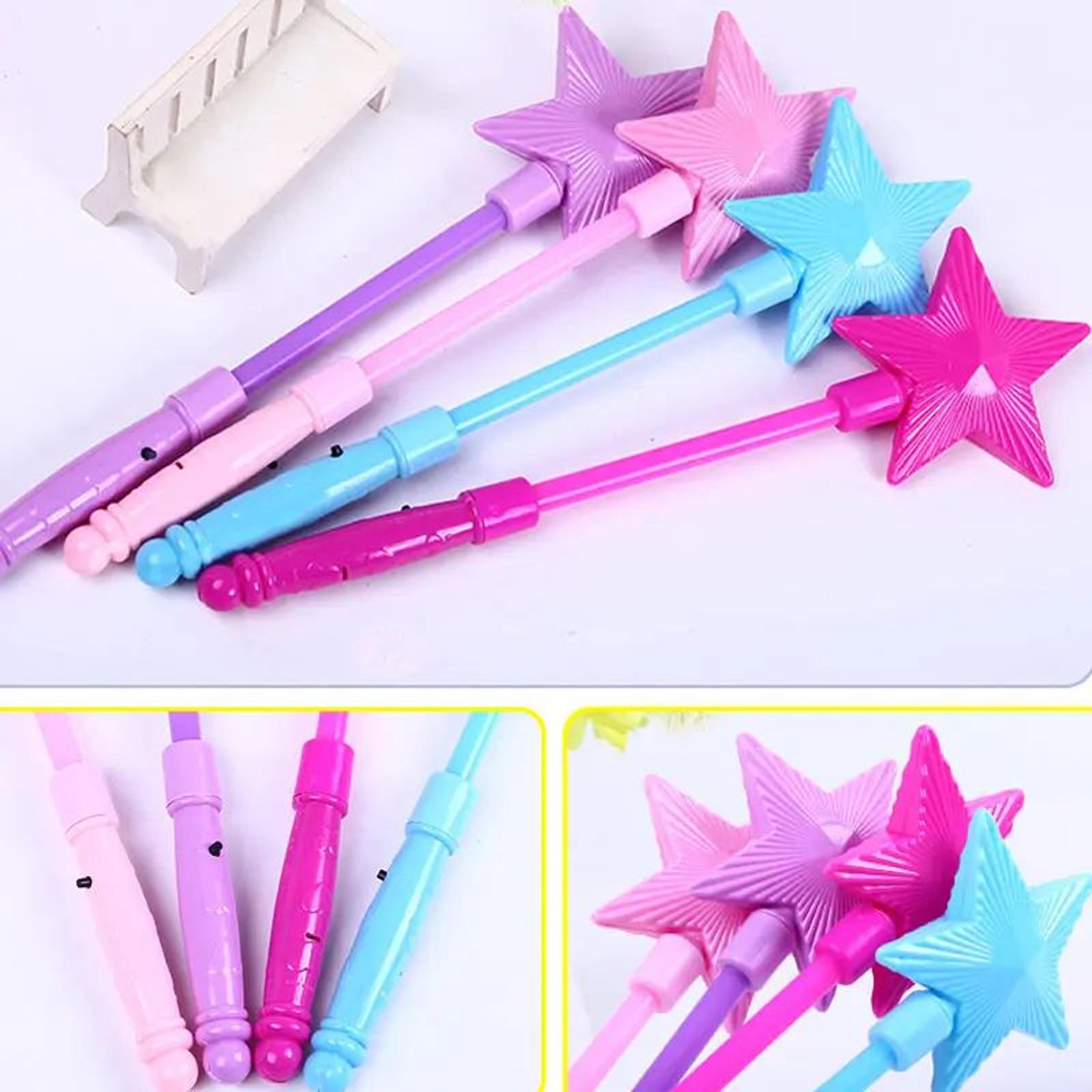 Pink LED Light Up Princess Star Magic Wand 4