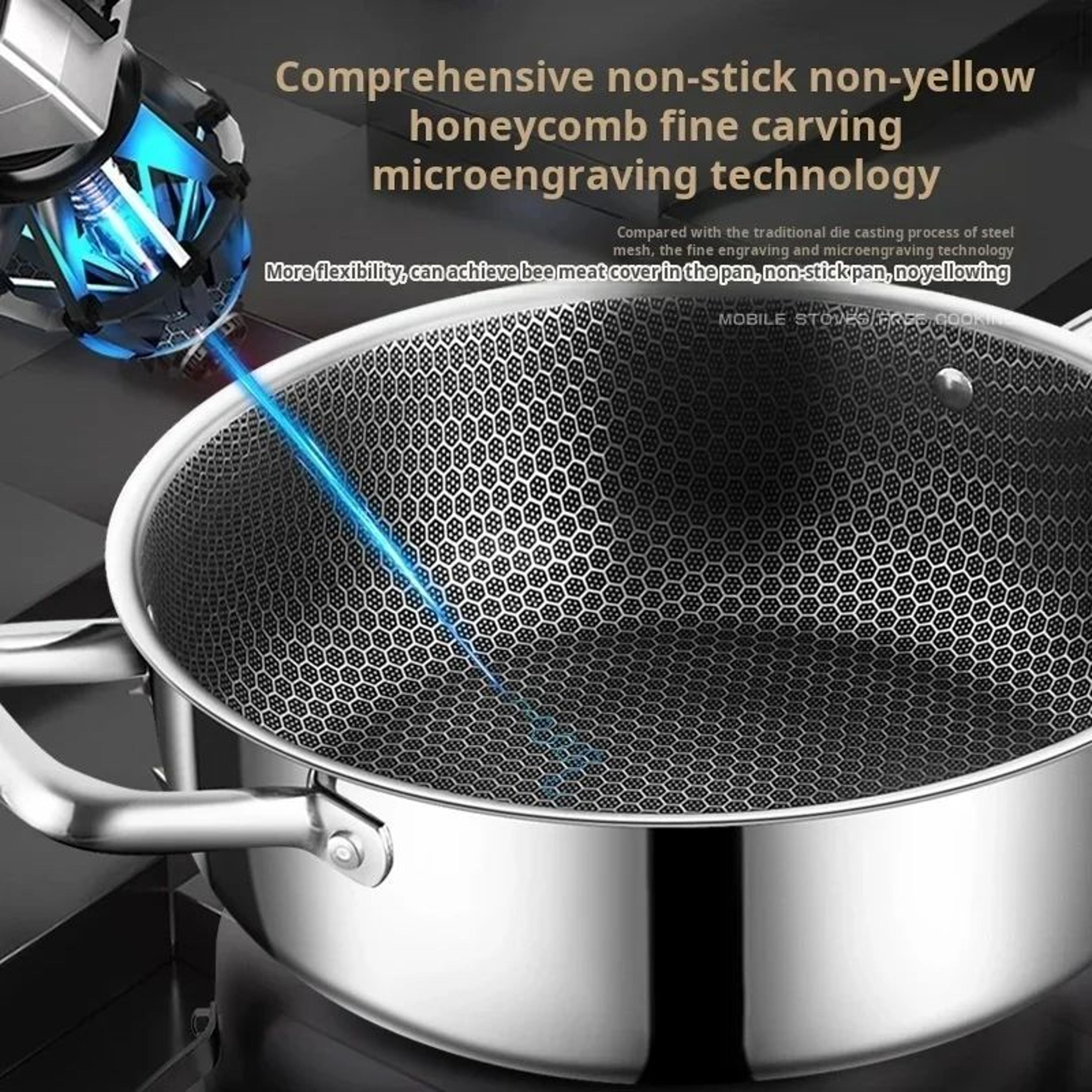 316 Stainless Steel Honeycomb Nonstick Frying Pan 1