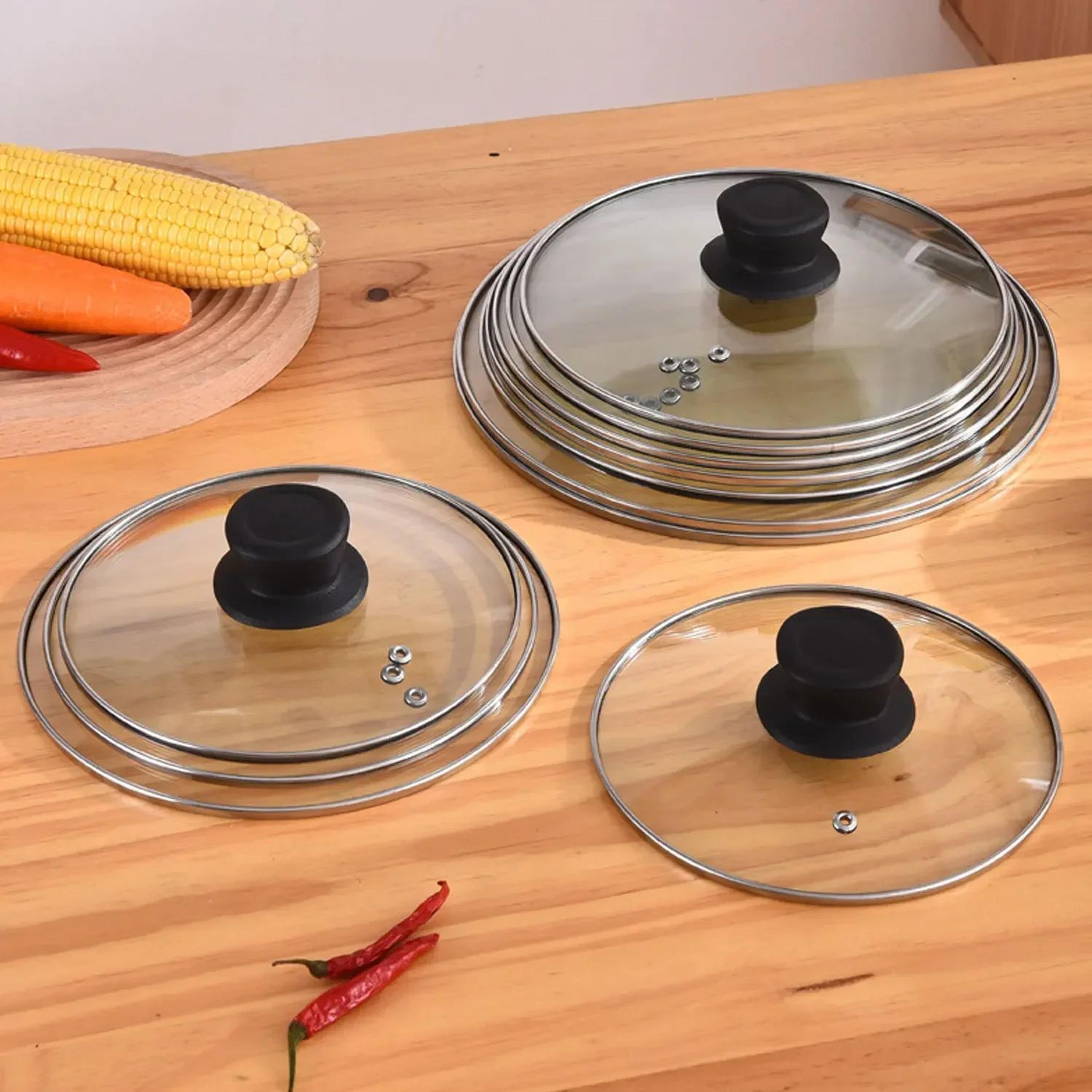 Tempered Glass Pot And Pan Lid With Stainless Steel Rim 1