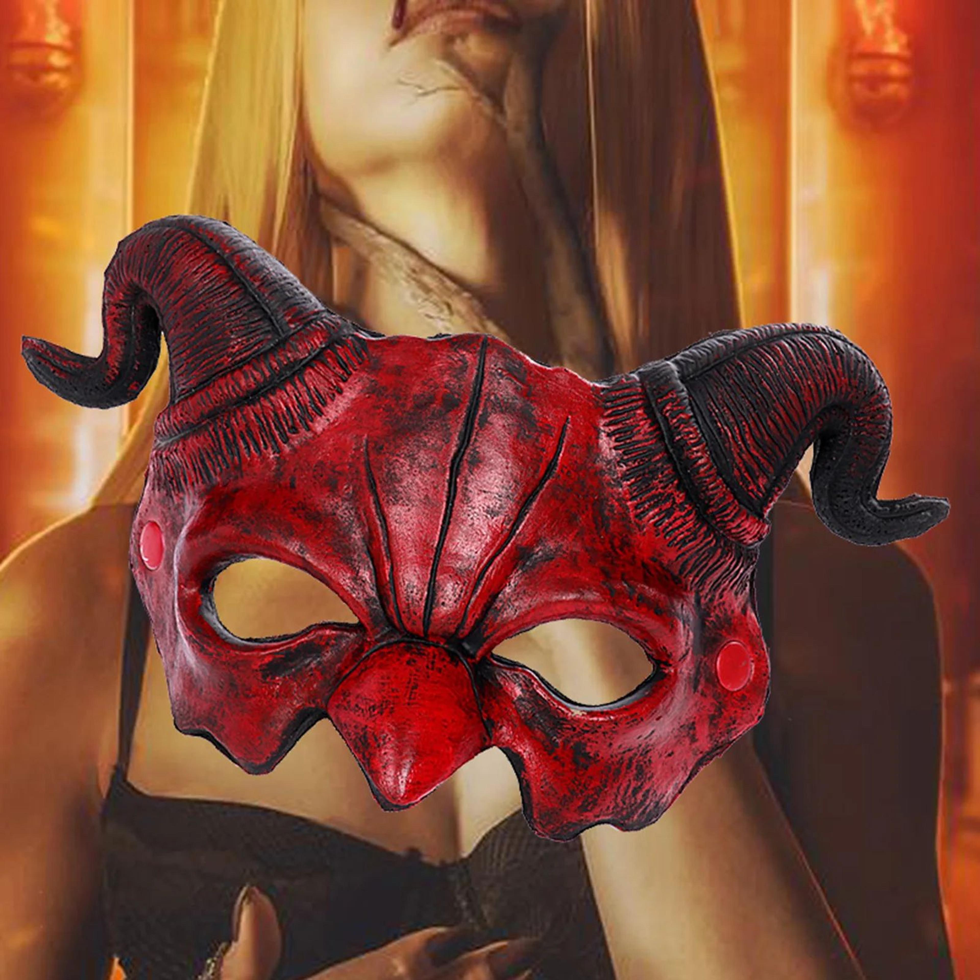 Realistic Sheep Horned Devil Mask For Halloween Cosplay 1