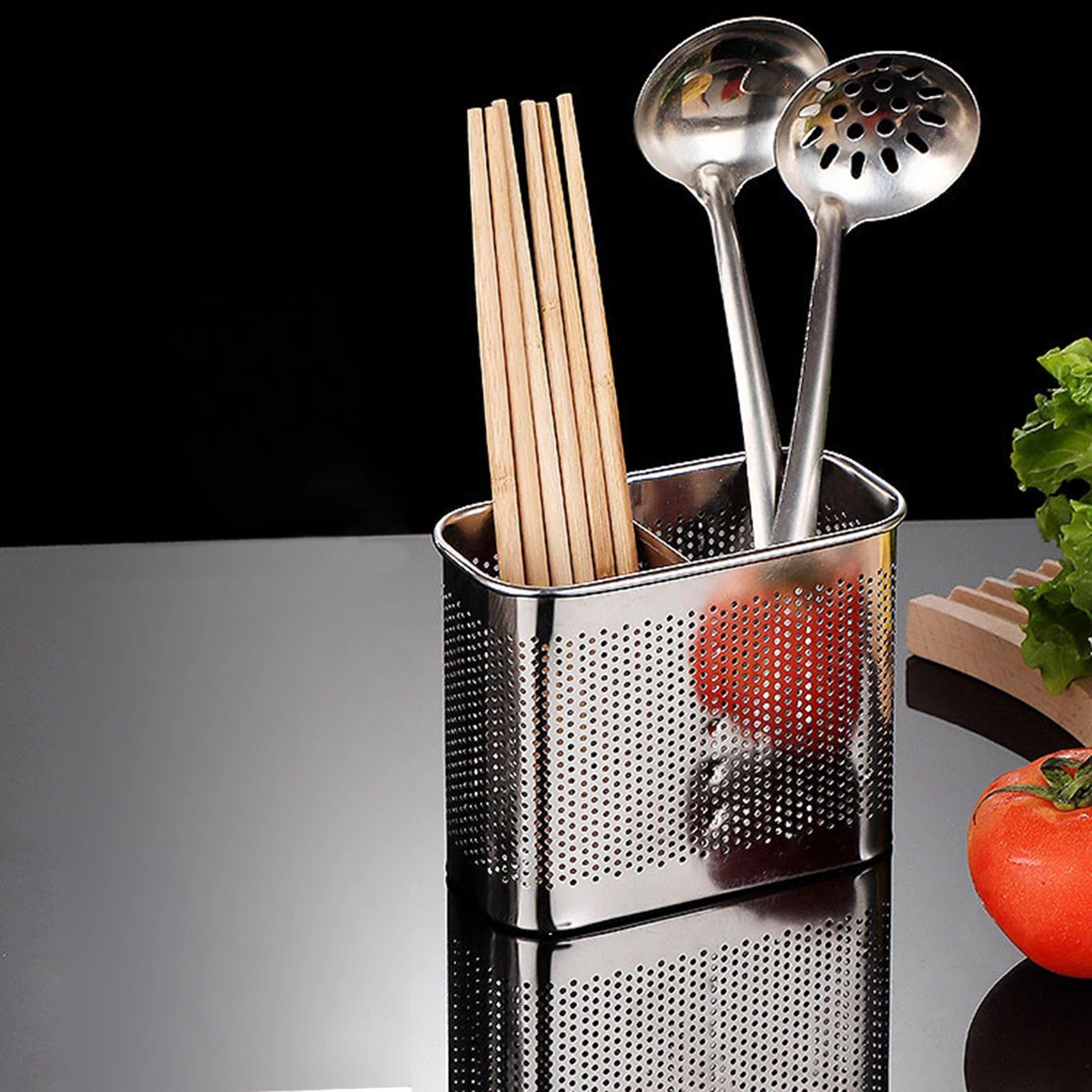 Wall Mounted Stainless Steel Chopstick Holder With Drainage 1