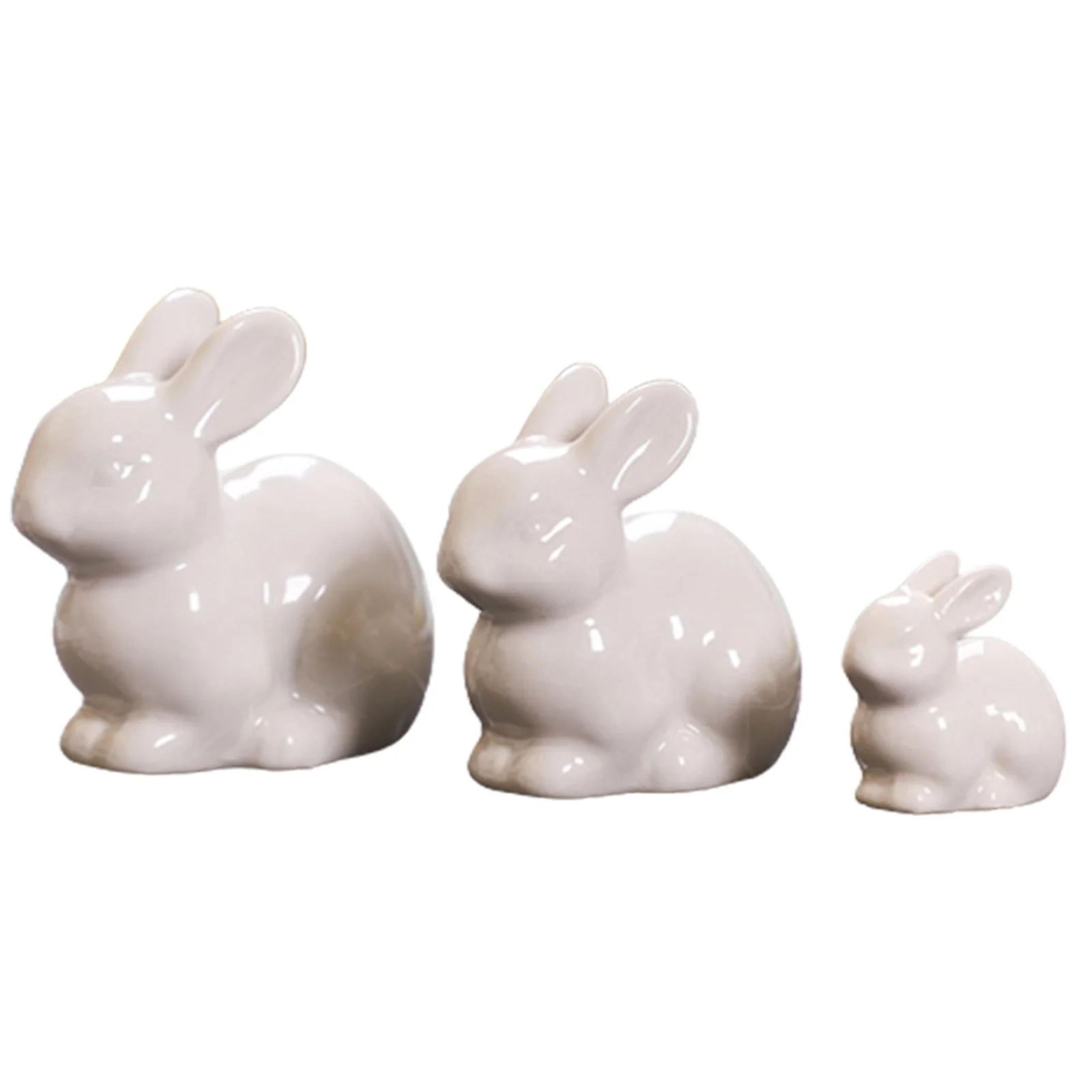 Mini Ceramic Bunny Figurine Cute Home Decor Ornament 4