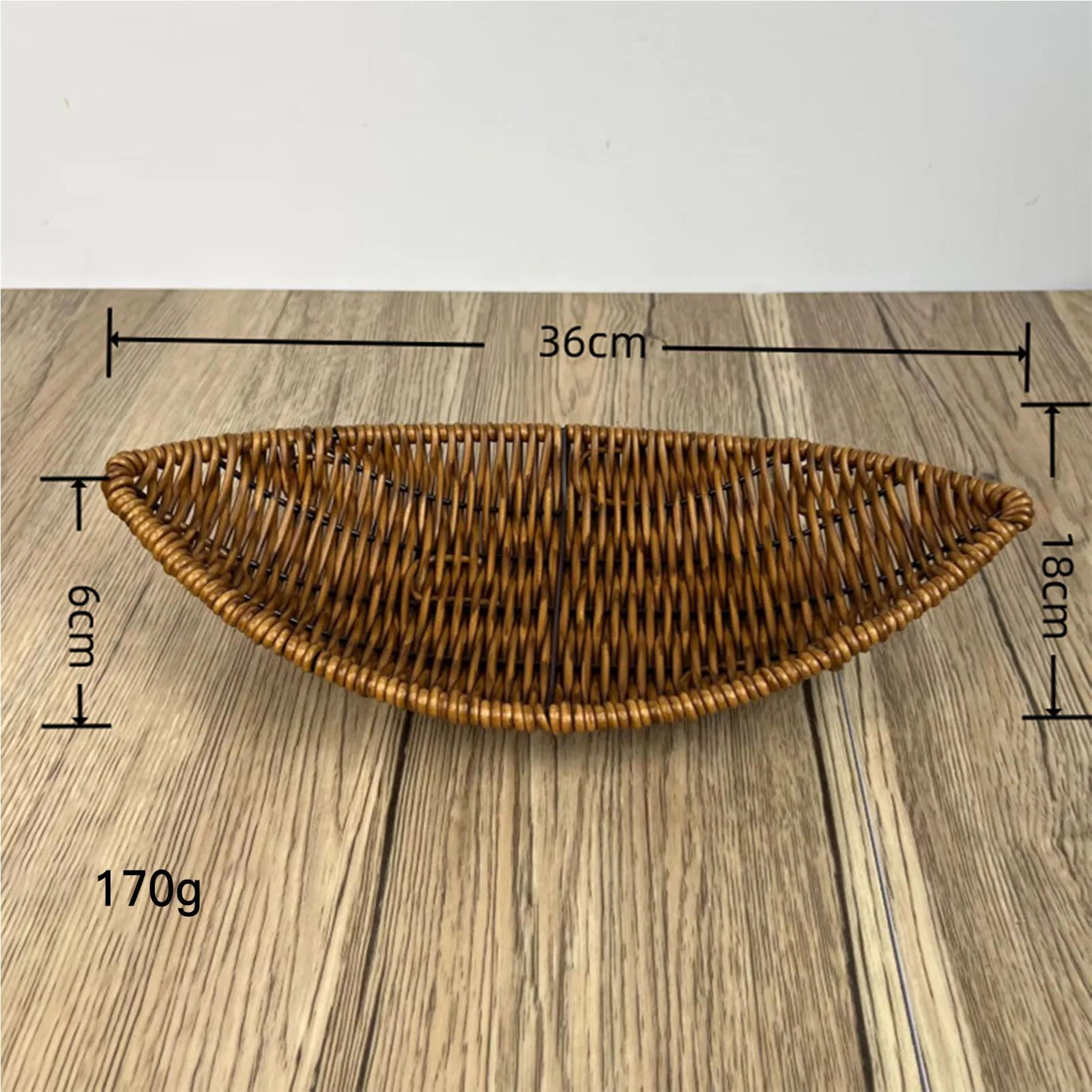 Leaf Shaped Woven Rattan Fruit And Bread Serving Basket 2