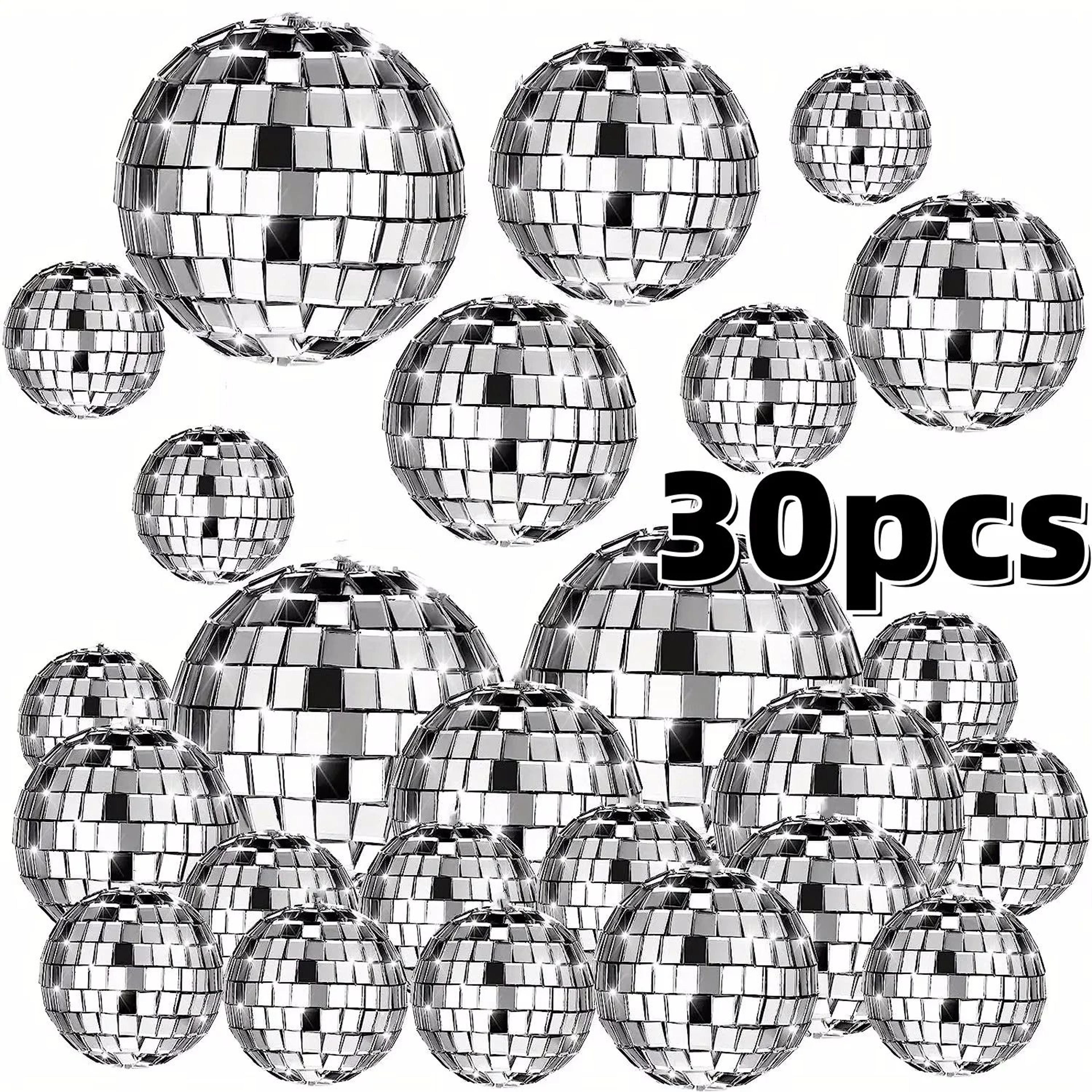 mini silver disco ball ornaments for party and holiday decor