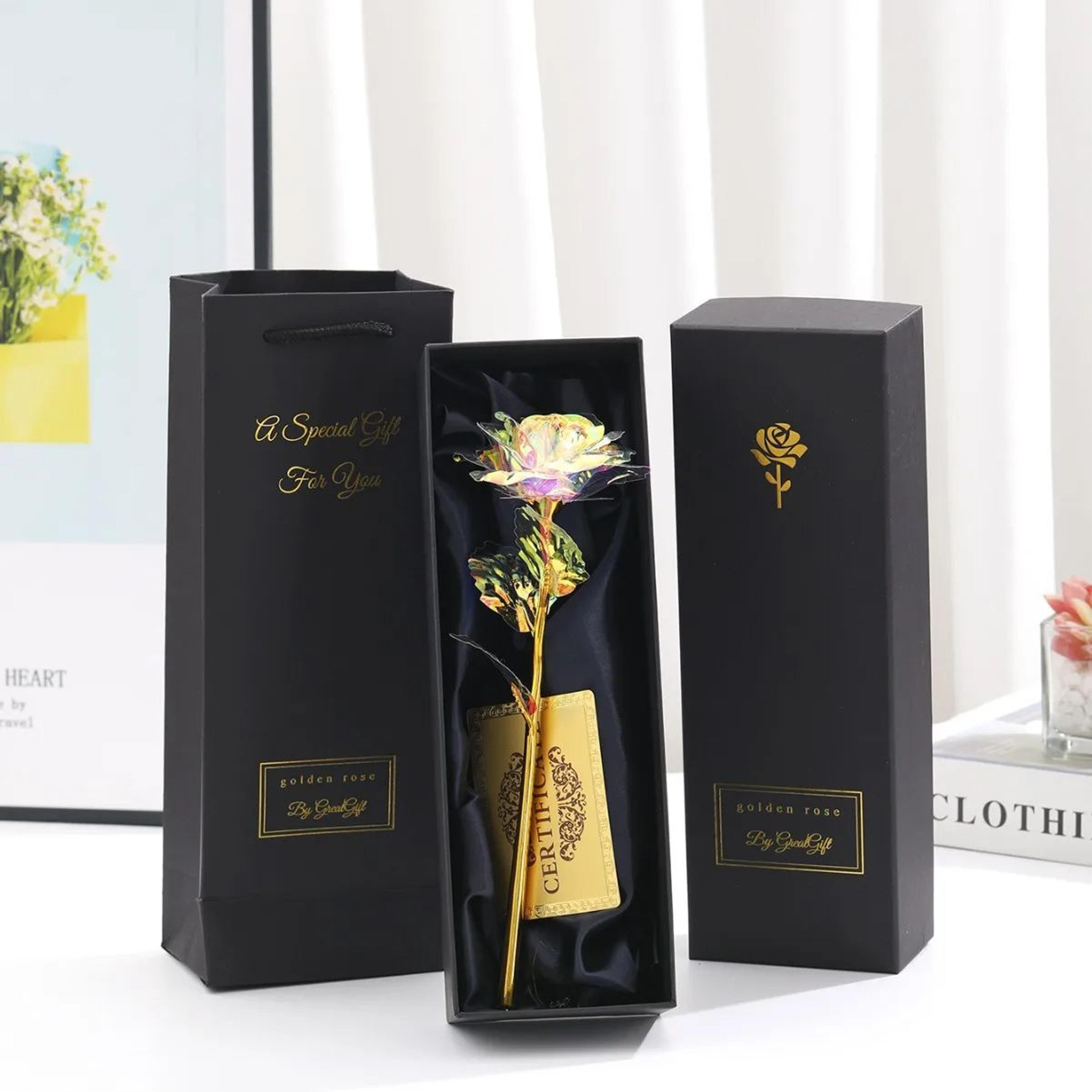 Eternal Foil Rose Flower With Gift Box And Greeting Card 12