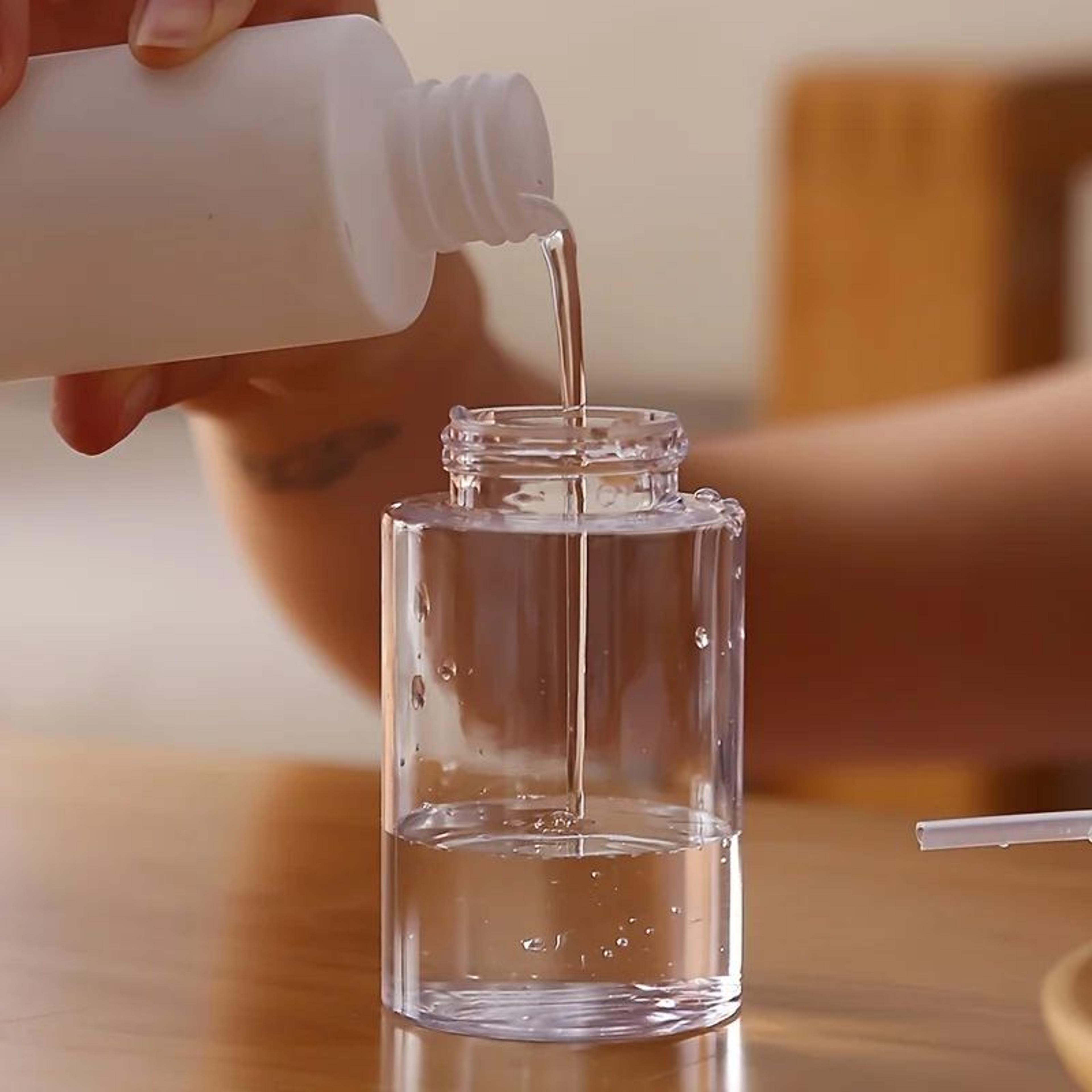 Transparent Push Down Pump Dispenser Refillable Cosmetic Bottle Set 3