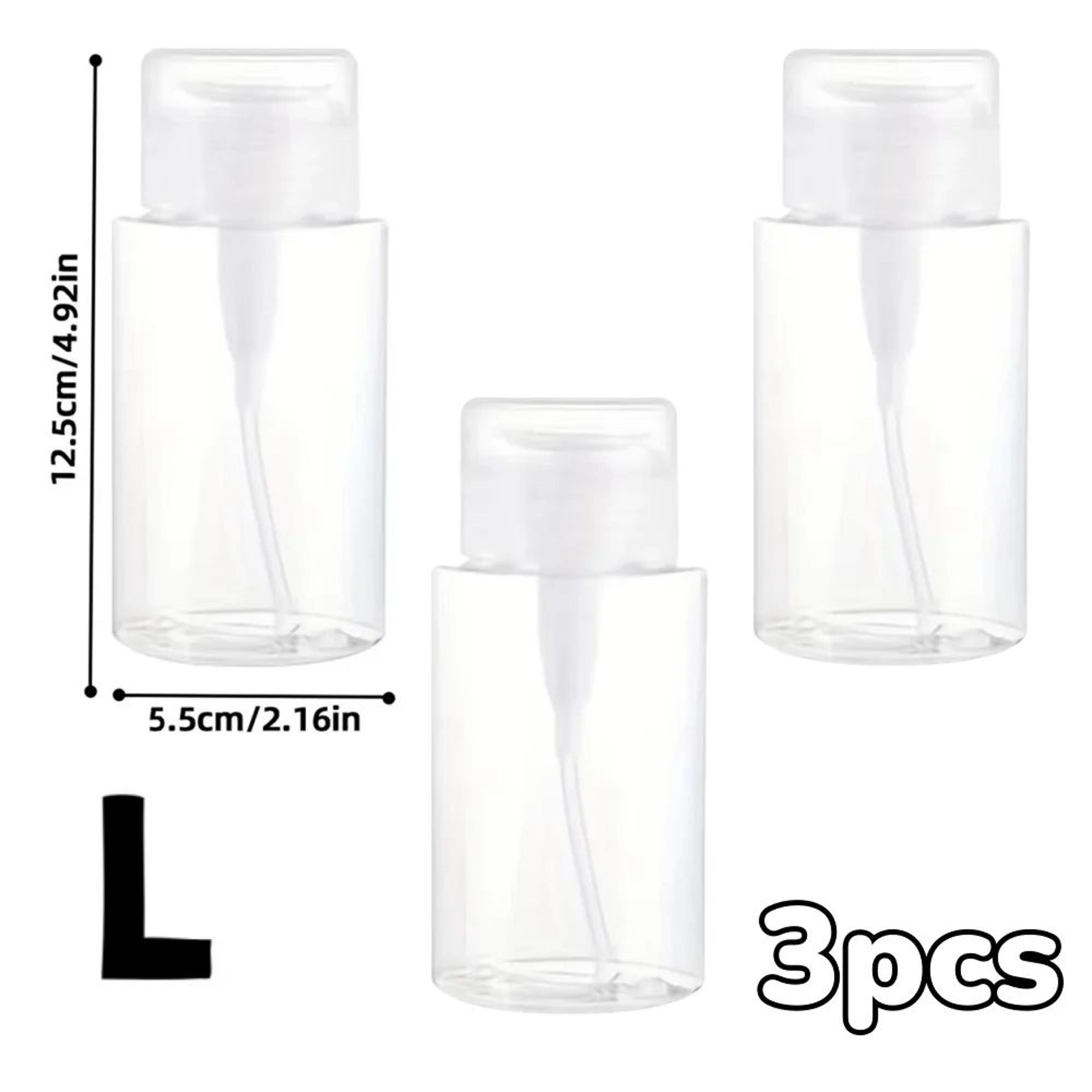 Transparent Push Down Pump Dispenser Refillable Cosmetic Bottle Set 16